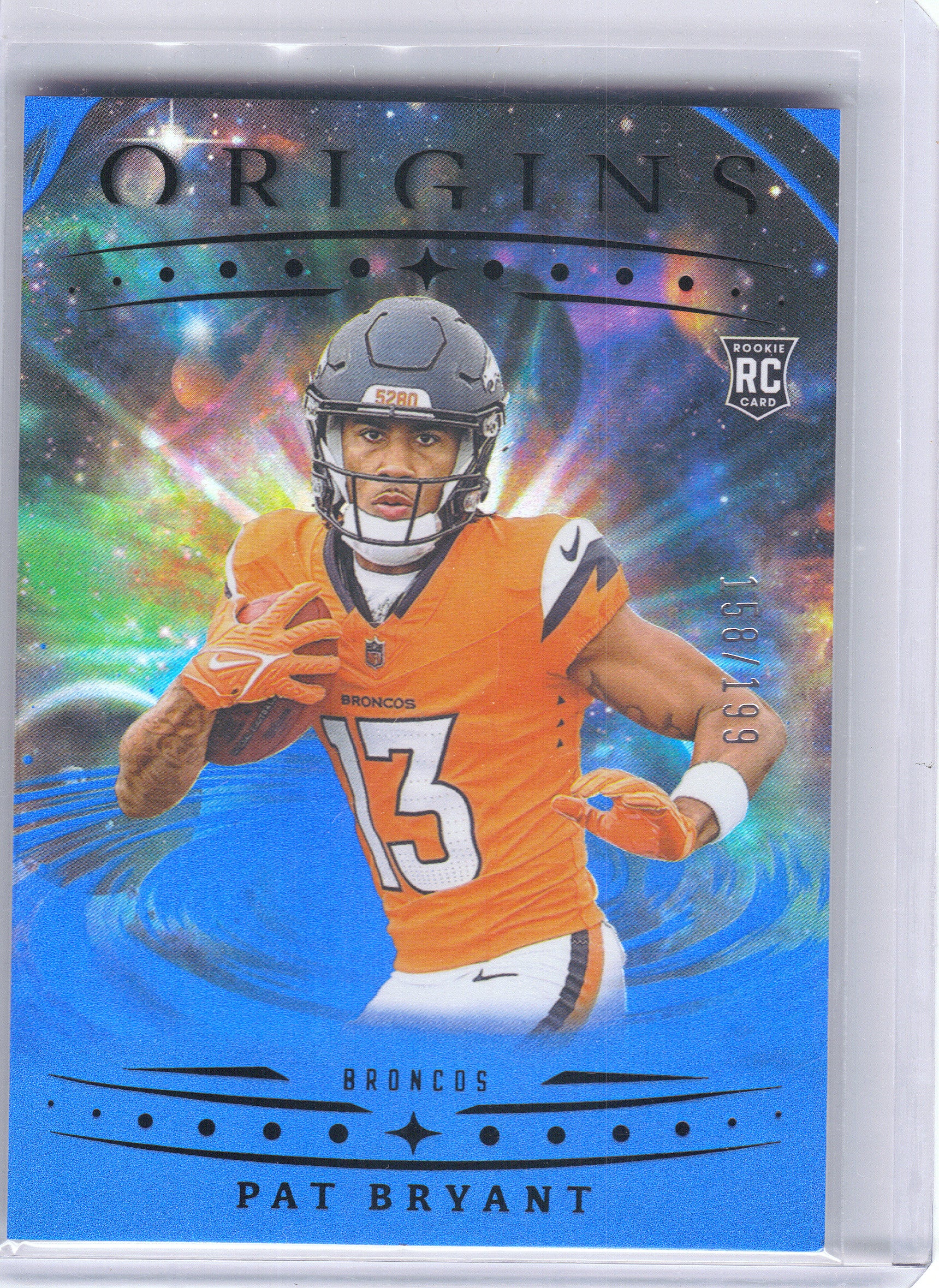 2025 Panini Origins #121 Pat Bryant Holo Blue Denver Broncos SN,RC