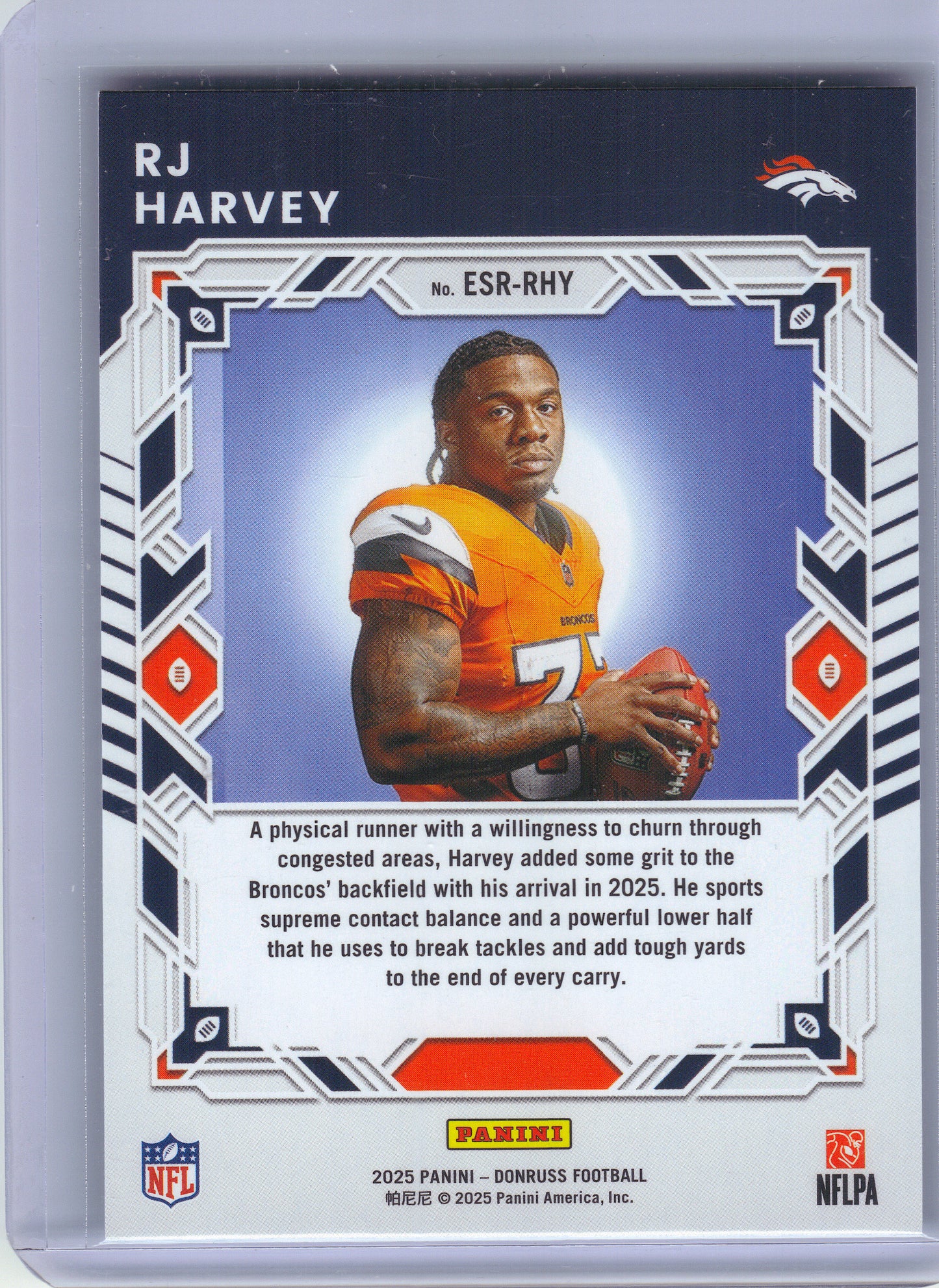 2025 Donruss #ESR-RHY RJ Harvey The Elite Series Rookies Denver Broncos