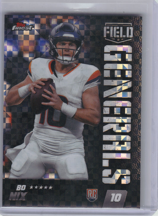 2024 Finest #FG-21 Bo Nix Field Generals Checkerboard Refractor Denver Broncos