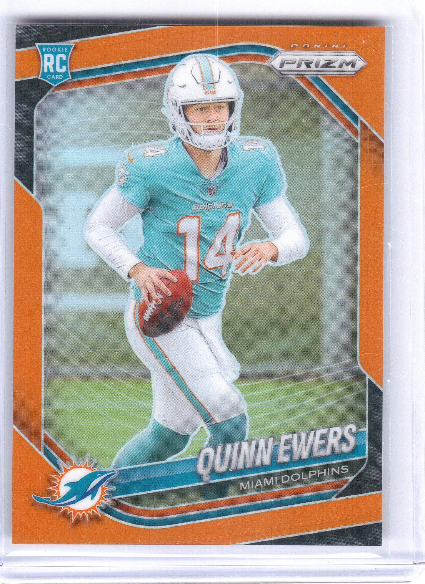 2025 Panini Prizm #307 Quinn Ewers Orange #/249 Miami Dolphins SN