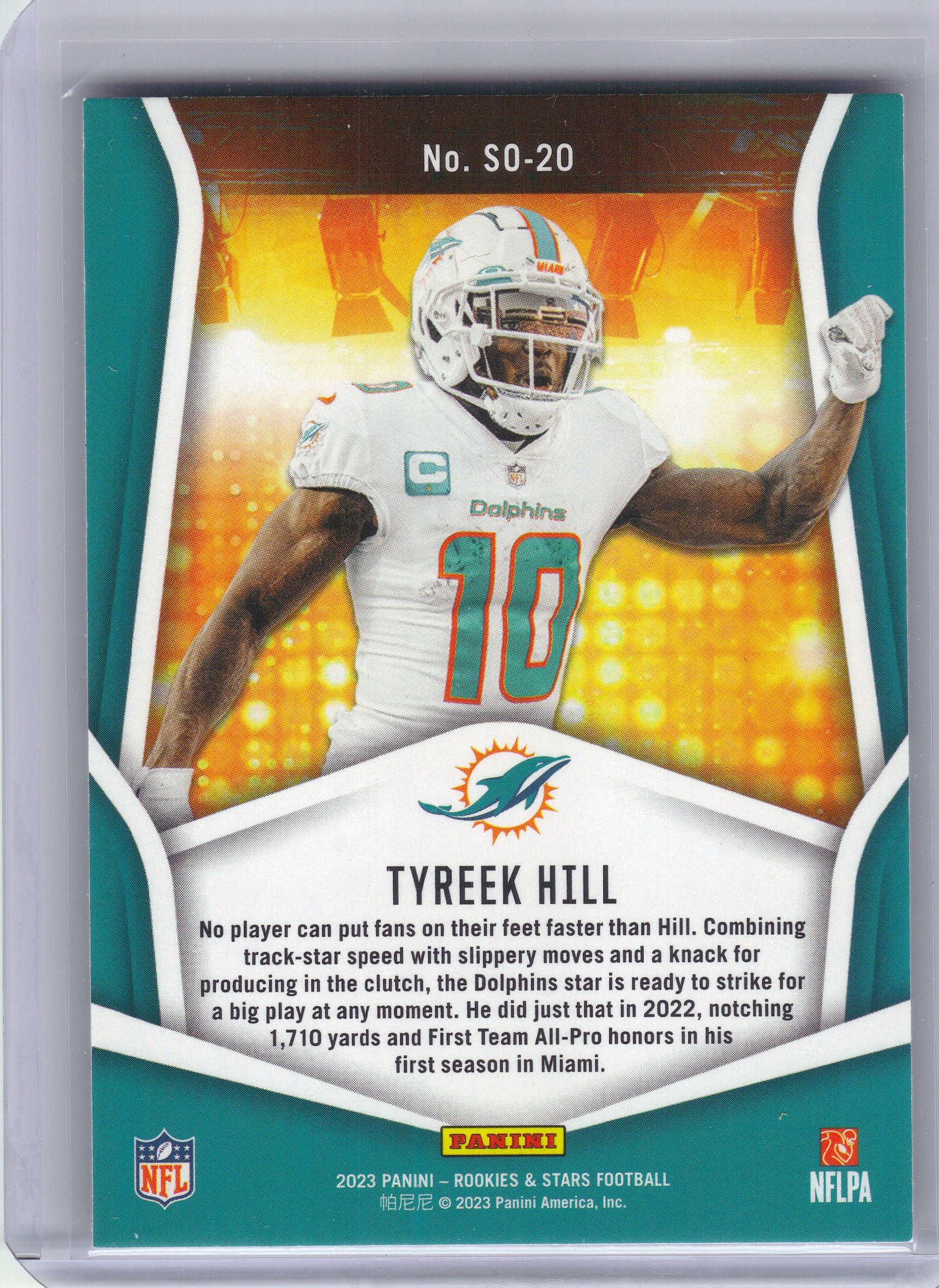 2023 Panini Rookies & Stars #SO-20 Tyreek Hill Standing Ovation Miami Dolphins