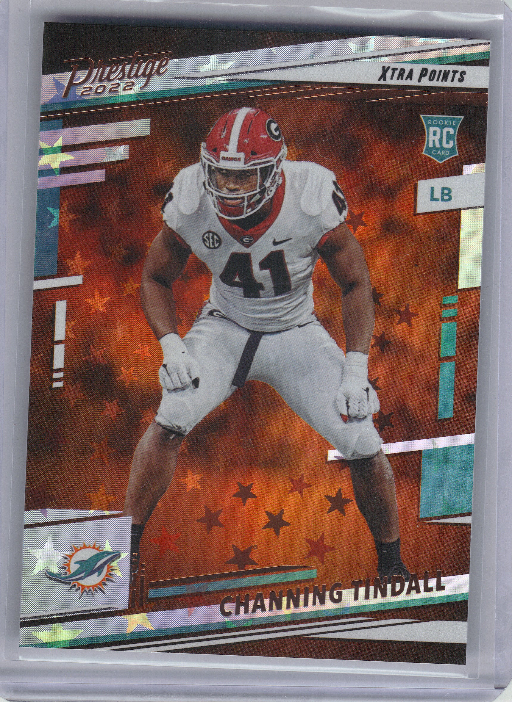 2022 Panini Prestige #361 Channing Tindall Xtra Points Astral Miami Dolphins RC