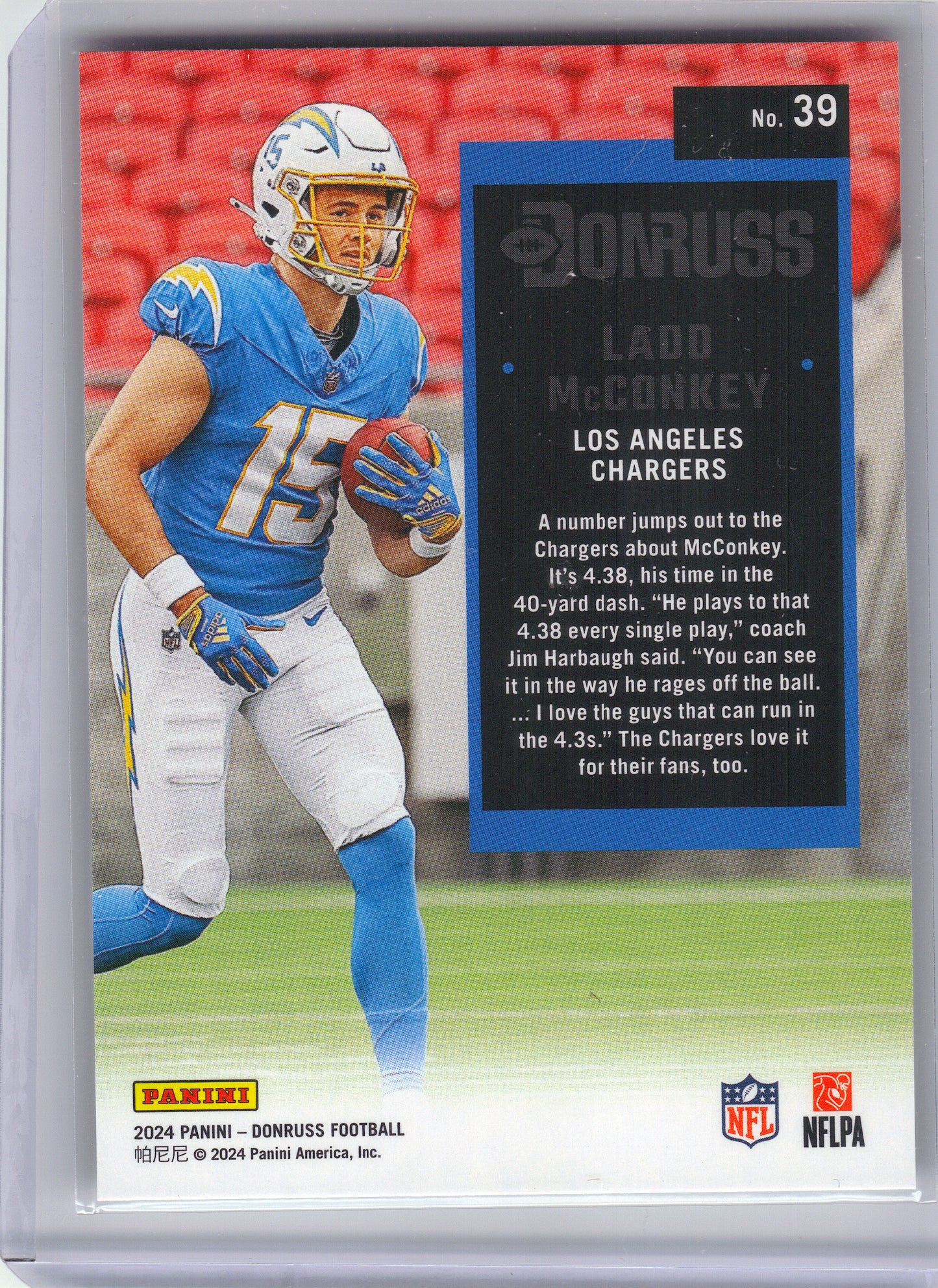 2024 Donruss #39 Ladd McConkey Retro 1994 Los Angeles Chargers