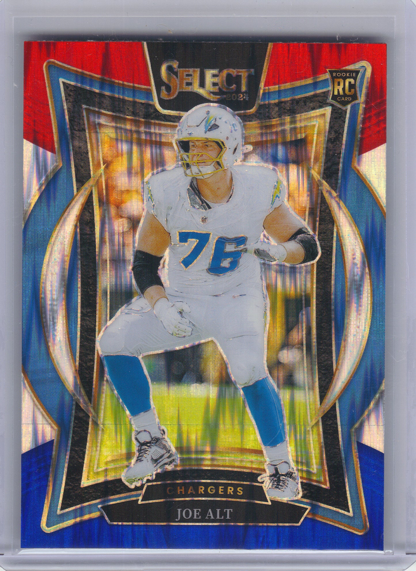 2024 Panini Select #82 Joe Alt Red & Blue Prizm Shock Los Angeles Chargers RC