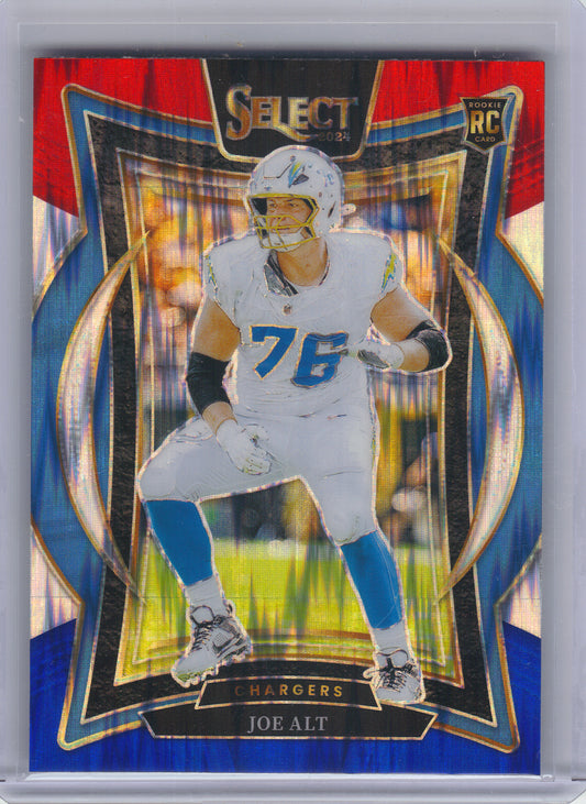 2024 Panini Select #82 Joe Alt Red & Blue Prizm Shock Los Angeles Chargers RC