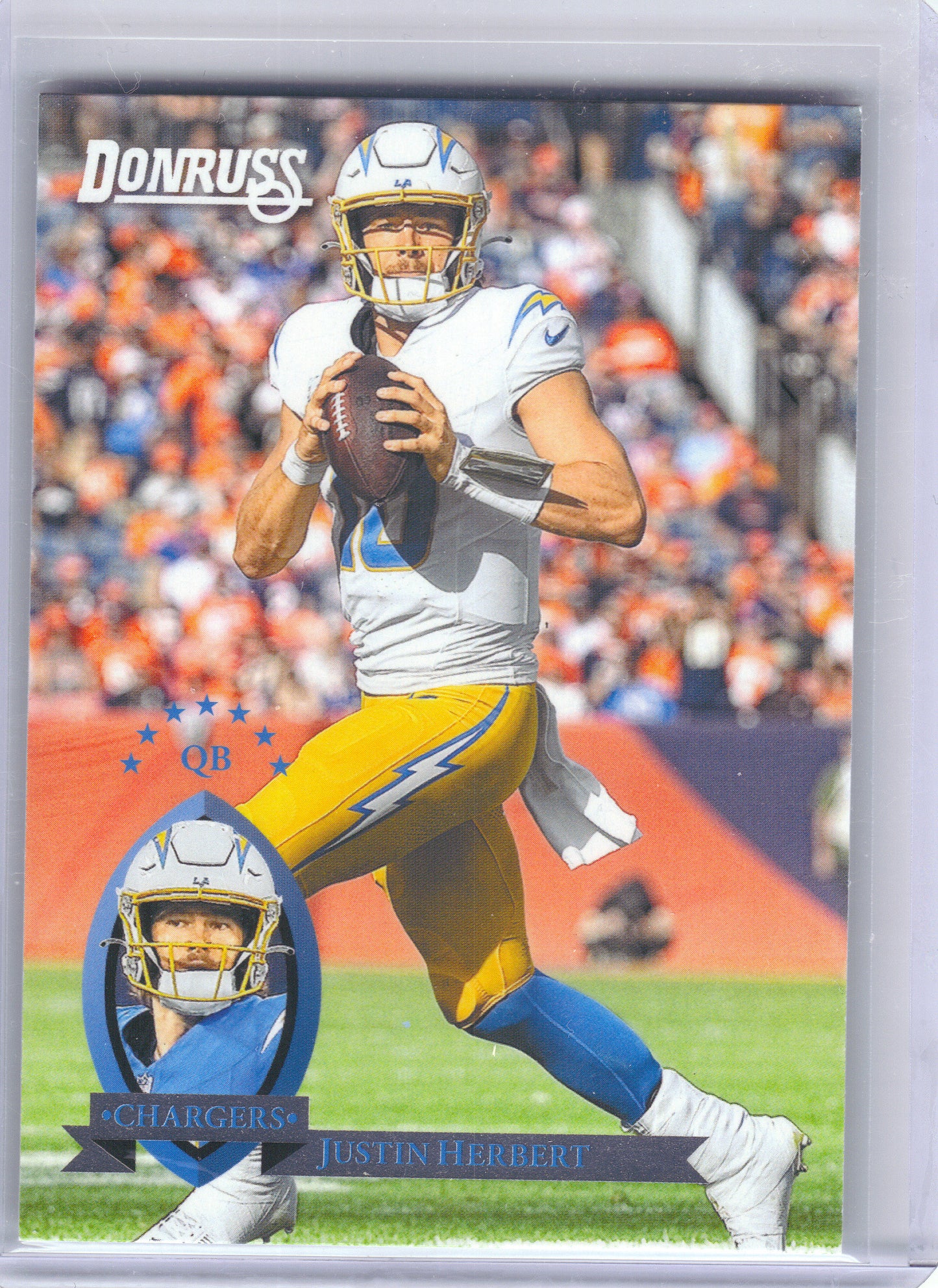 2025 Donruss #11 Justin Herbert Retro 1995 Los Angeles Chargers