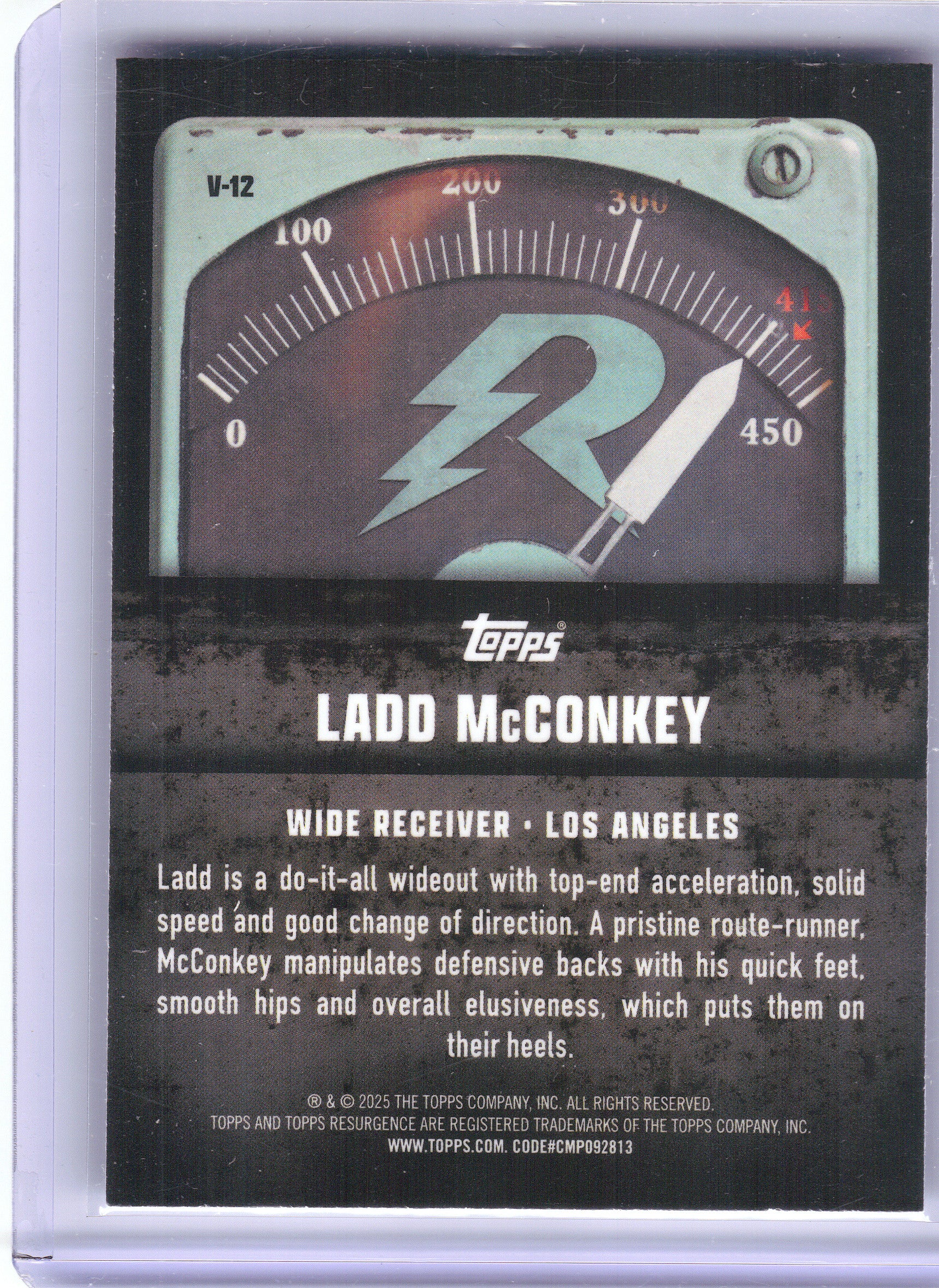 2024 Topps Resurgence #V-12 Ladd McConkey Voltaic Los Angeles Chargers