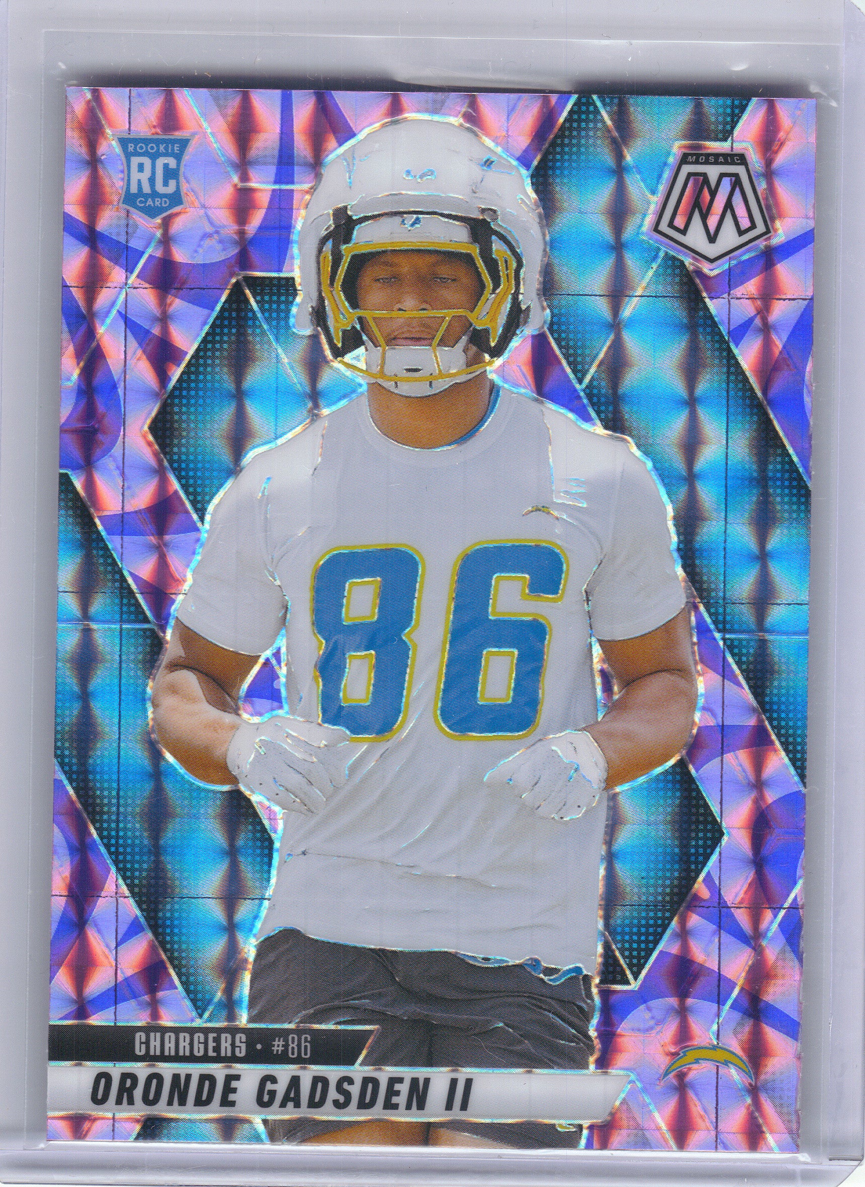 2025 Panini Mosaic #374 Oronde Gadsden II Mosaic Reactive Purple Los Angeles Chargers RC