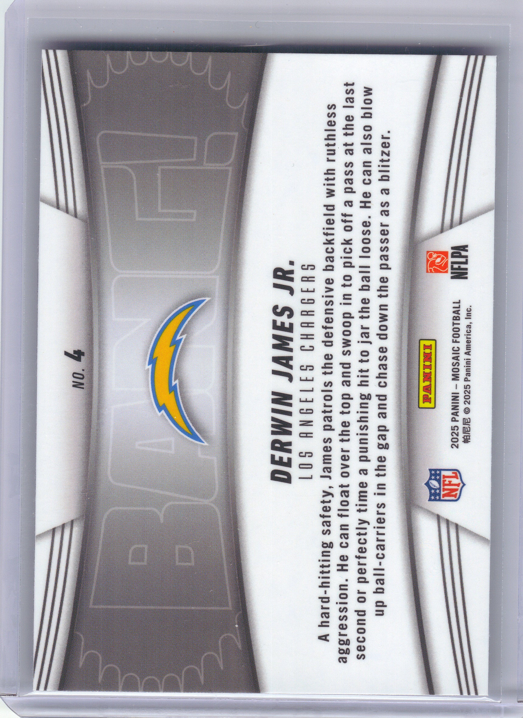 2025 Panini Mosaic #4 Derwin James Jr. Bang! Los Angeles Chargers