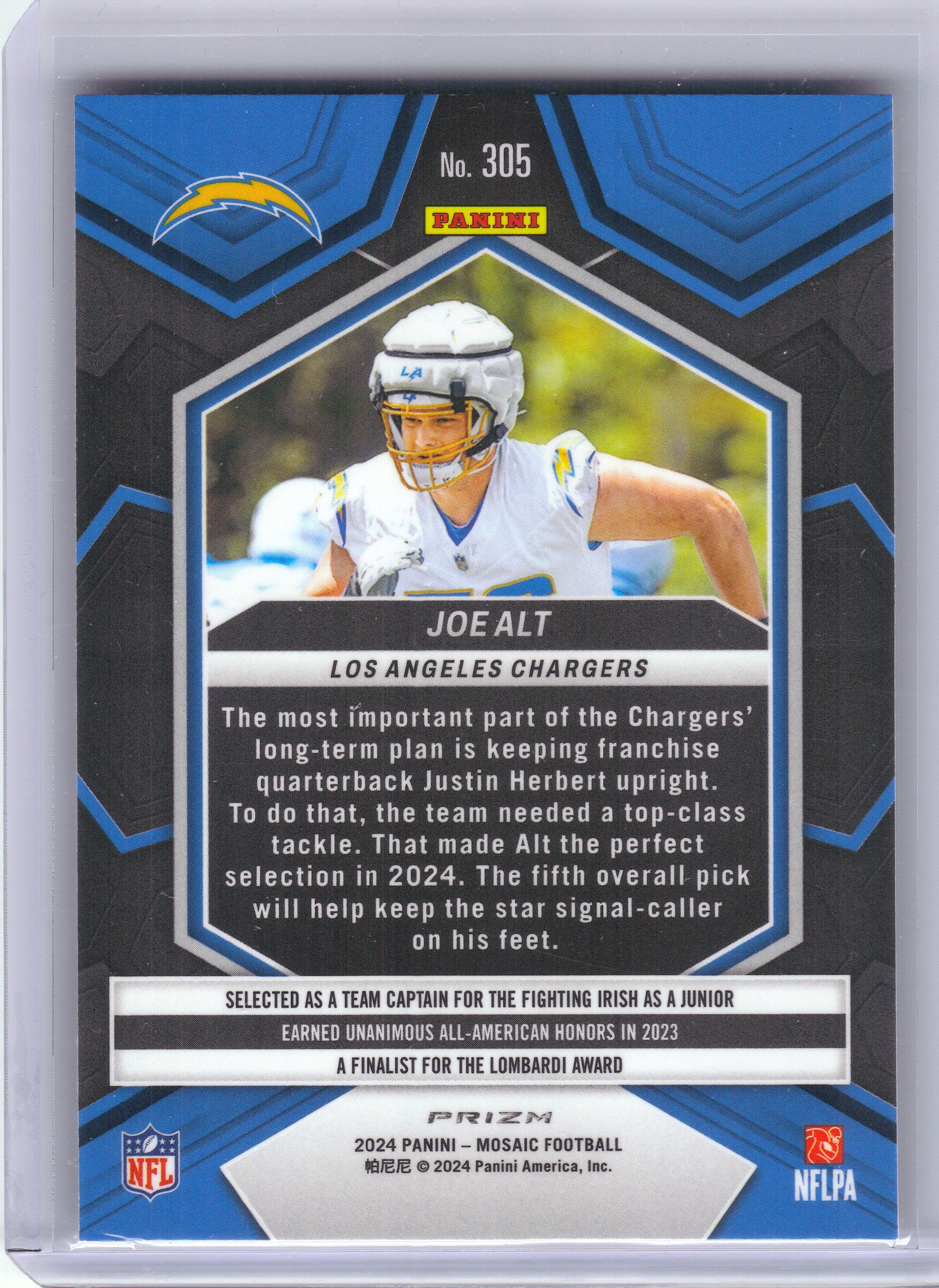 2024 Panini Mosaic #305 Joe Alt Mosaic Camo Red Los Angeles Chargers