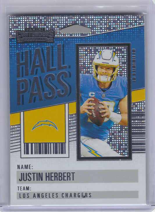 2023 Panini Contenders #14 Justin Herbert Hall Pass Los Angeles Chargers