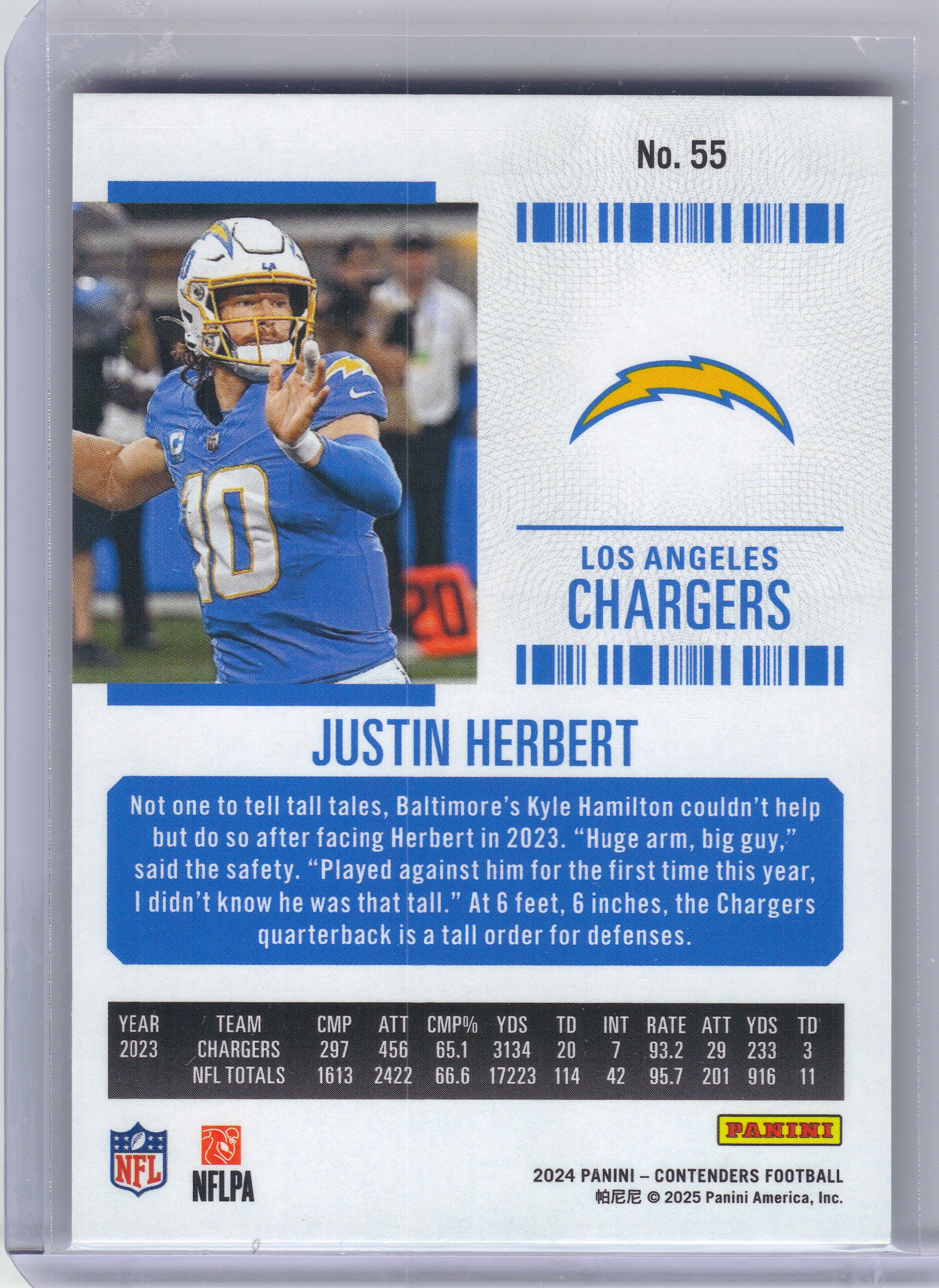 2024 Panini Contenders #55 Justin Herbert Retail Mojo Los Angeles Chargers