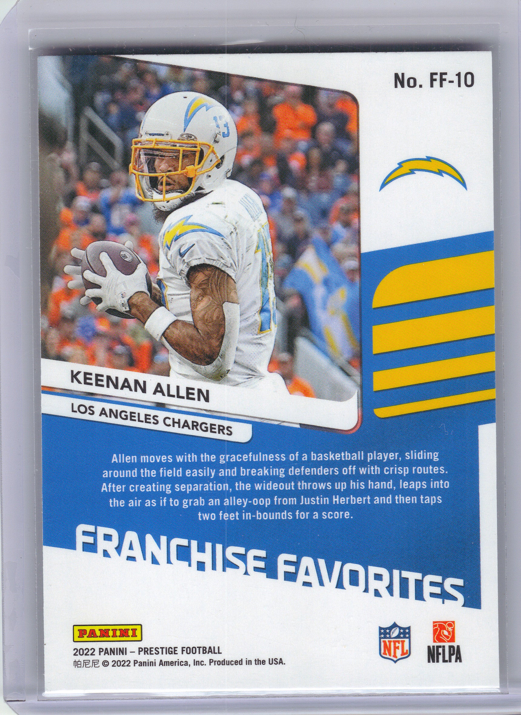 2022 Panini Prestige #FF-10 Keenan Allen Franchise Favorites Los Angeles Chargers