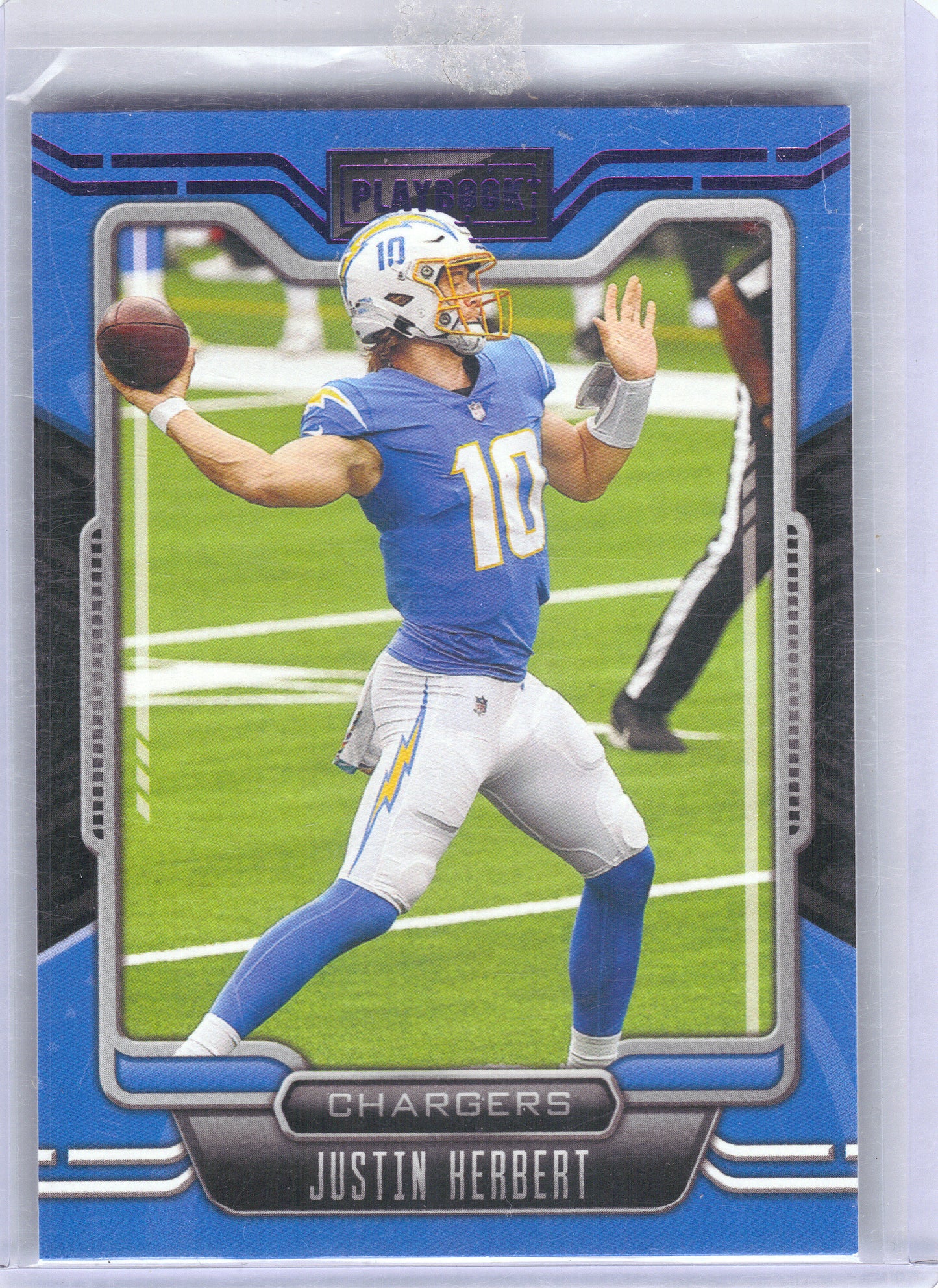 2021 Panini Playbook #65 Justin Herbert Orange Los Angeles Chargers