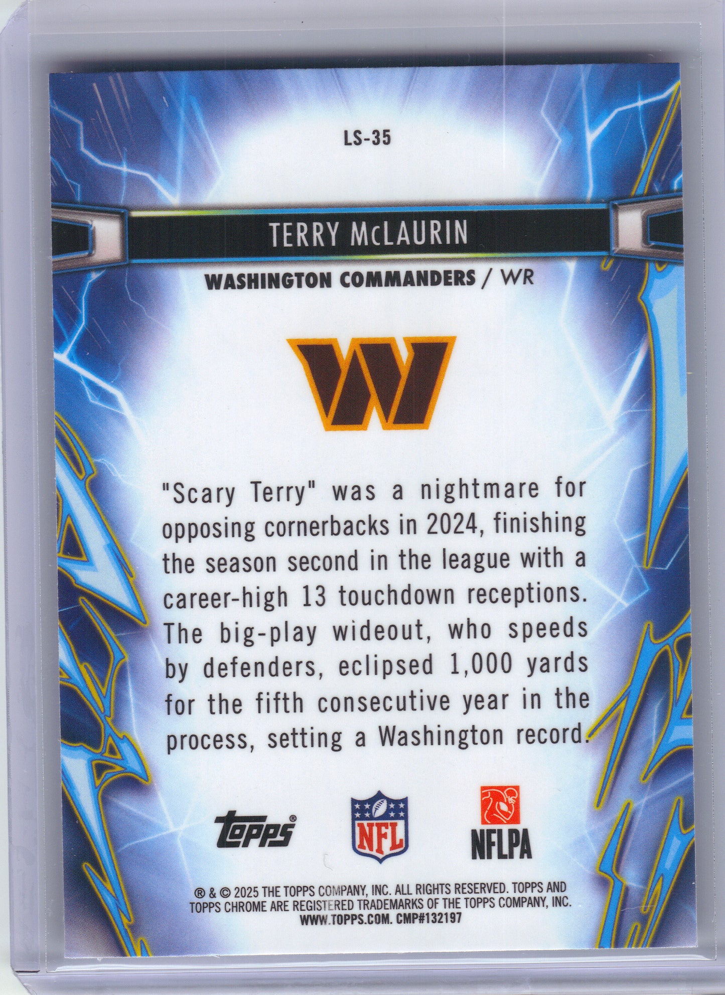 2025 Topps Chrome Cosmic #LS-35 Terry McLaurin Light Speed Washington Commanders