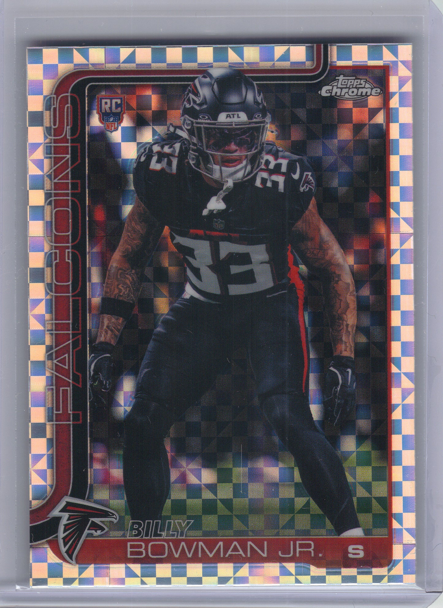 2025 Topps Chrome #344 Billy Bowman Jr. X-Fractor Atlanta Falcons RC