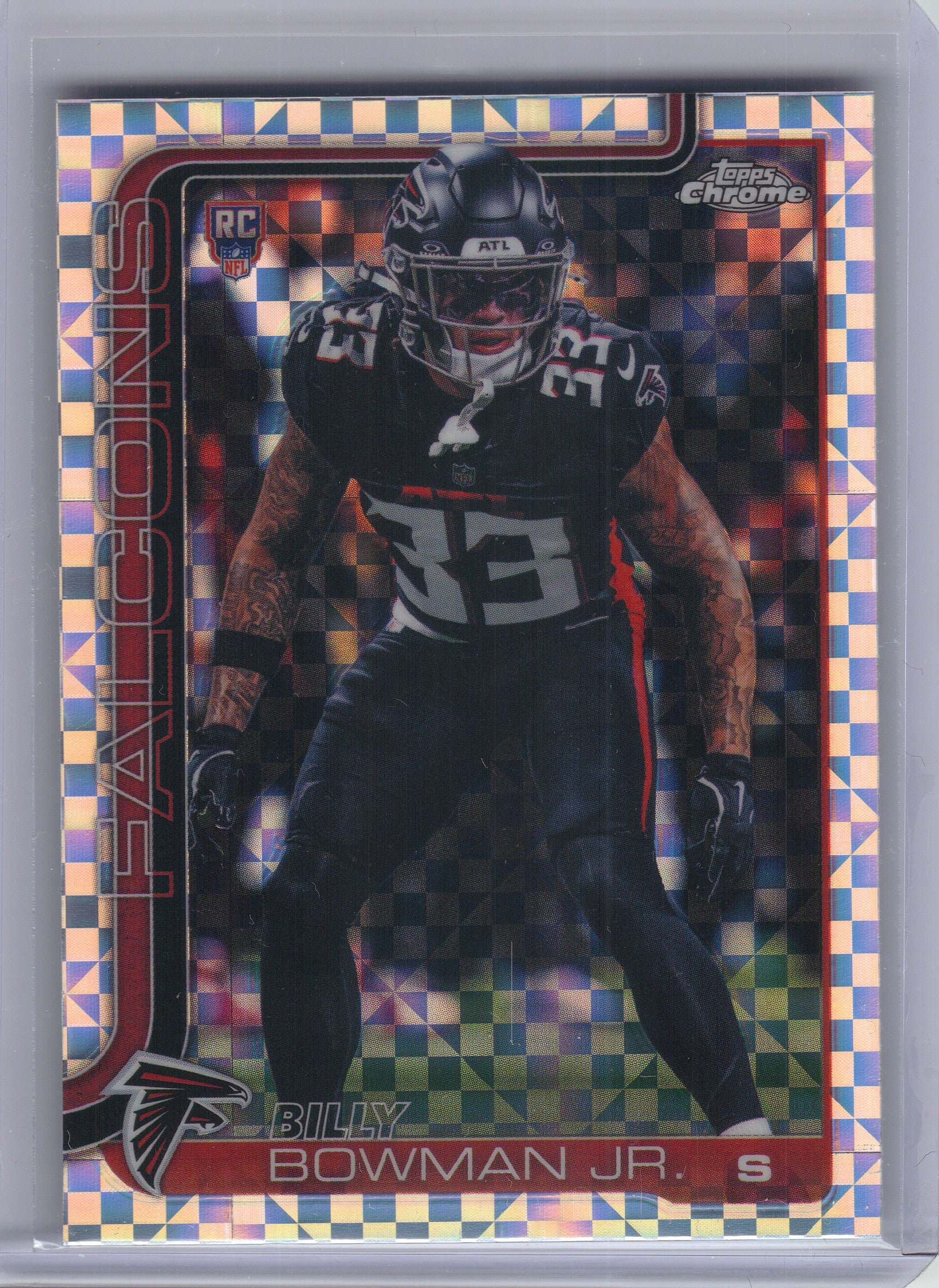 2025 Topps Chrome #344 Billy Bowman Jr. X-Fractor Atlanta Falcons RC