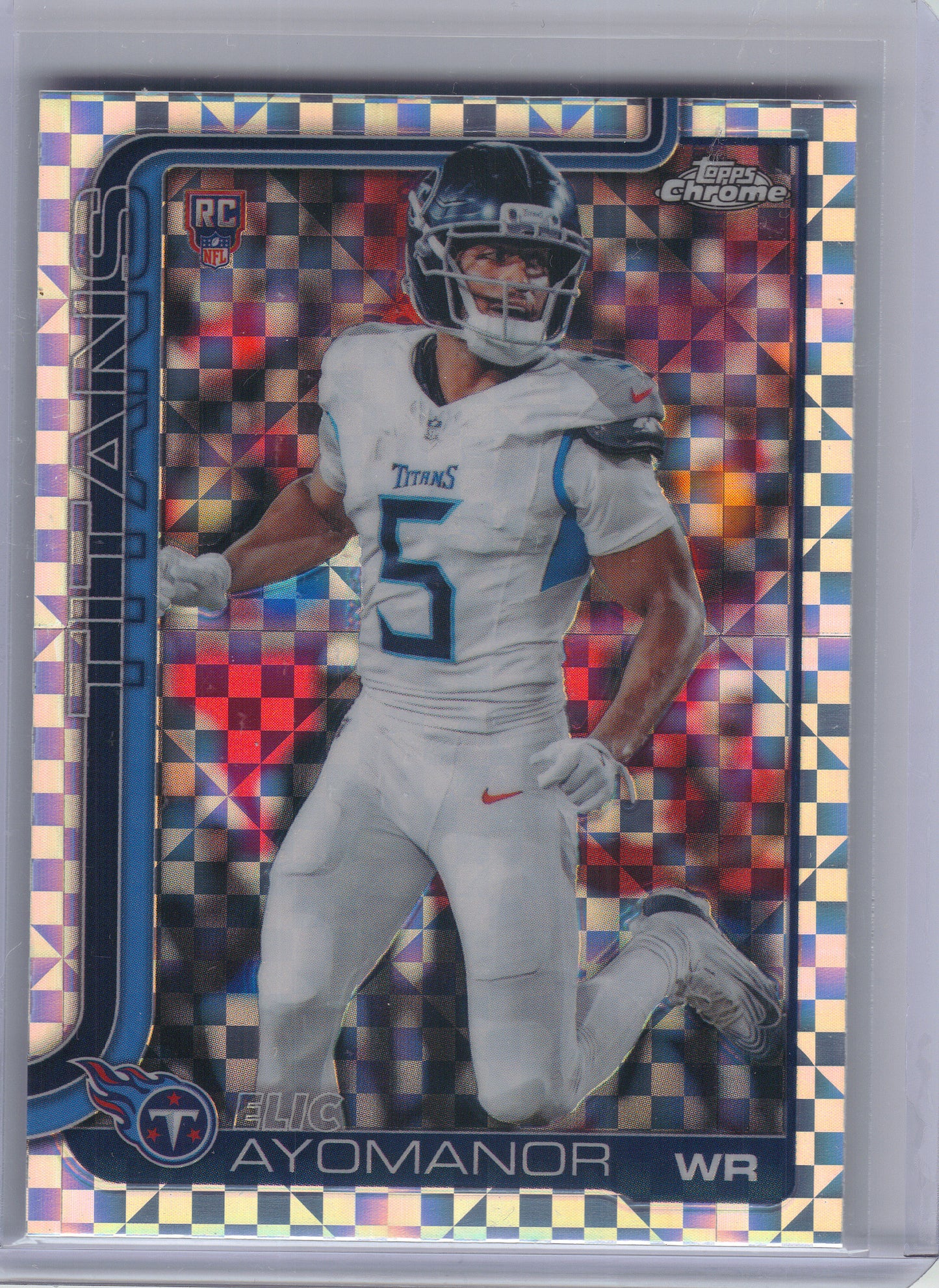 2025 Topps Chrome #336 Elic Ayomanor X-Fractor Tennessee Titans RC