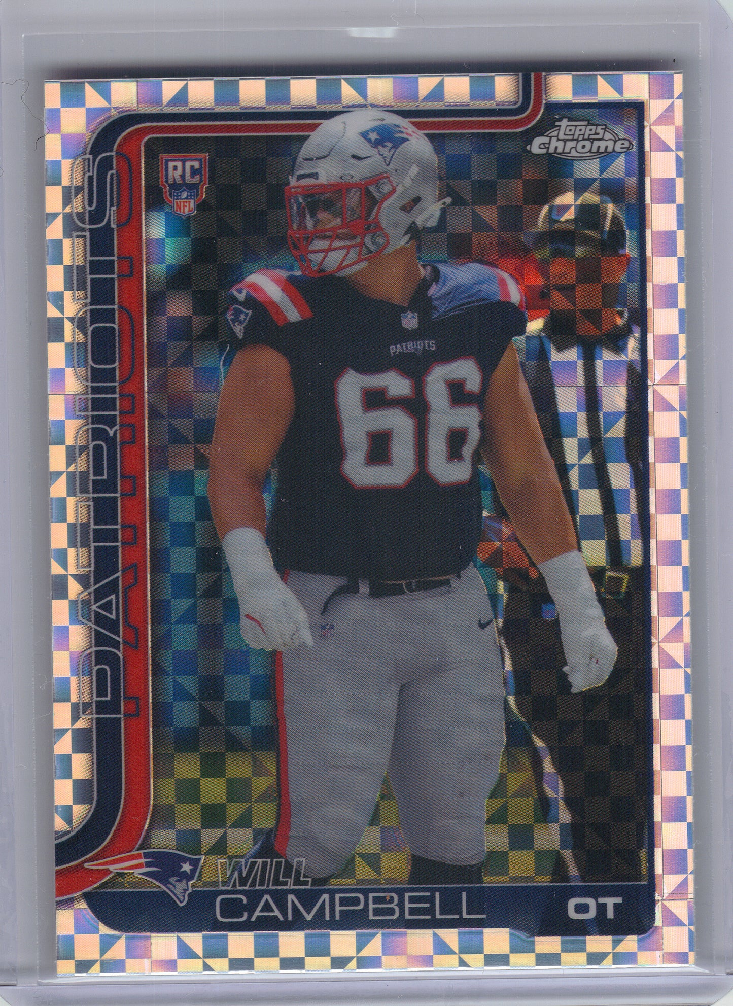 2025 Topps Chrome #379 Will Campbell X-Fractor New England Patriots RC