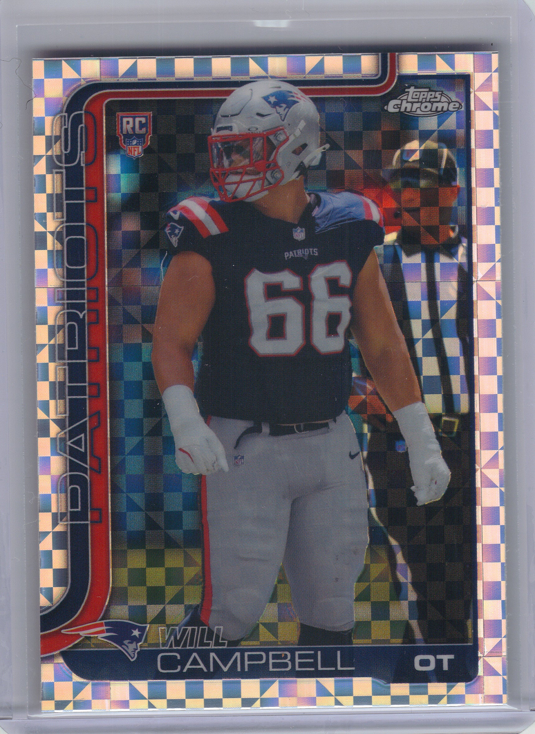 2025 Topps Chrome #379 Will Campbell X-Fractor New England Patriots RC