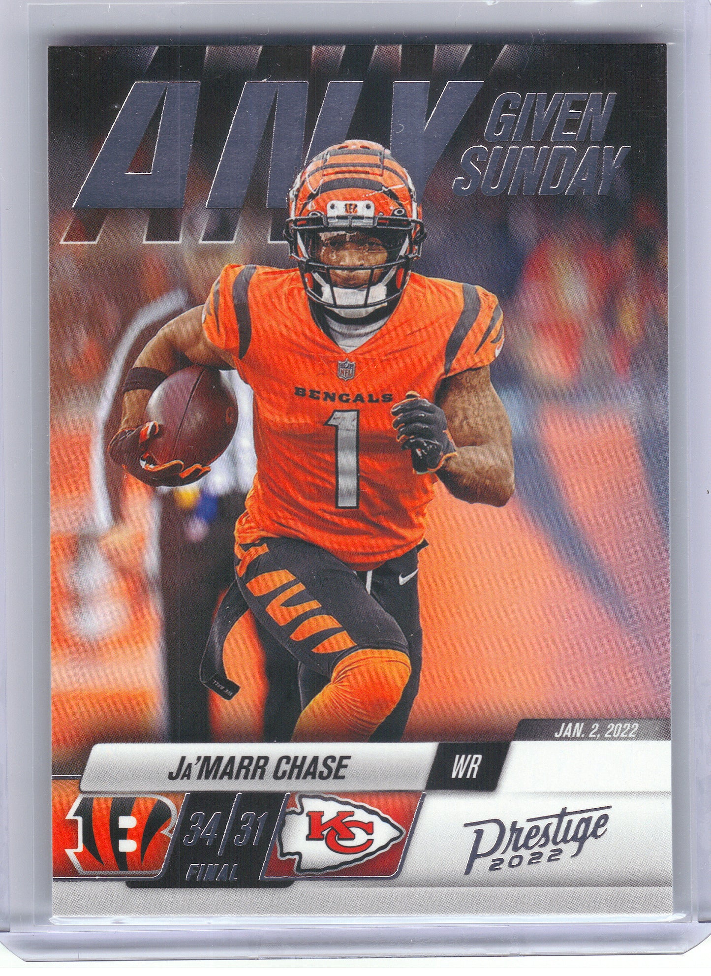 2022 Panini Prestige #15 Ja'Marr Chase Any Given Sunday Cincinnati Bengals