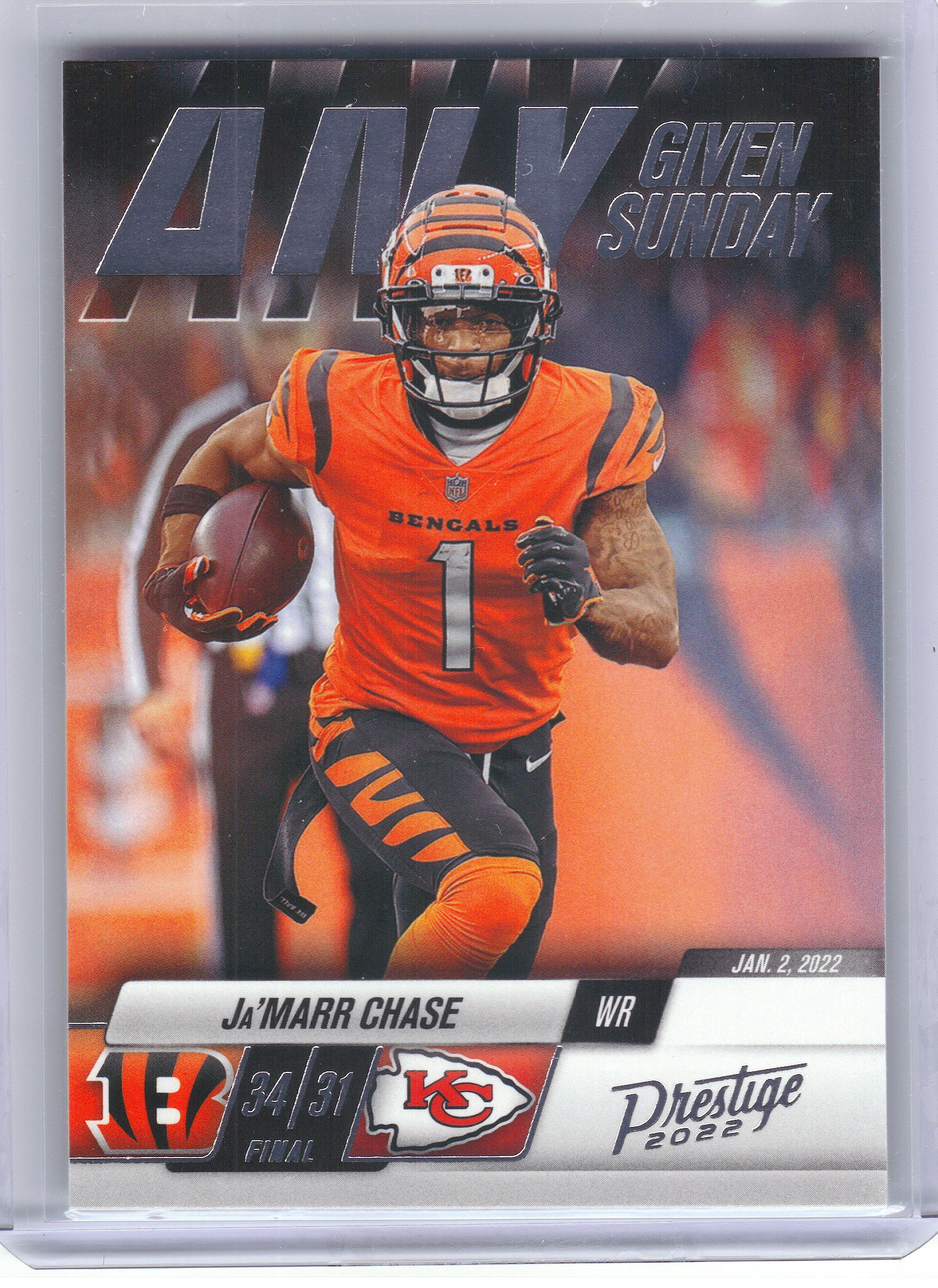 2022 Panini Prestige #15 Ja'Marr Chase Any Given Sunday Cincinnati Bengals