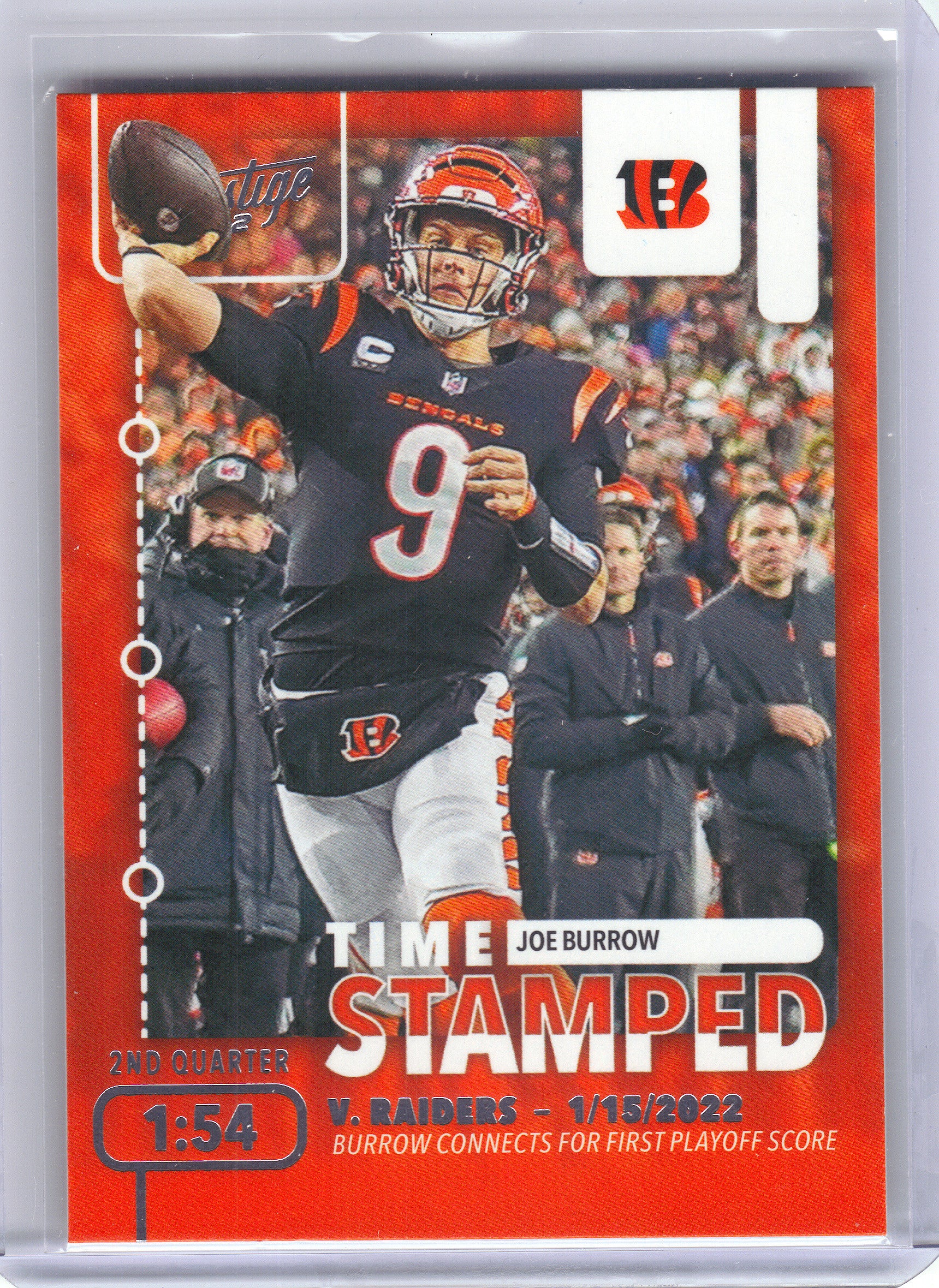 2022 Panini Prestige #TS-3 Joe Burrow Time Stamped Cincinnati Bengals