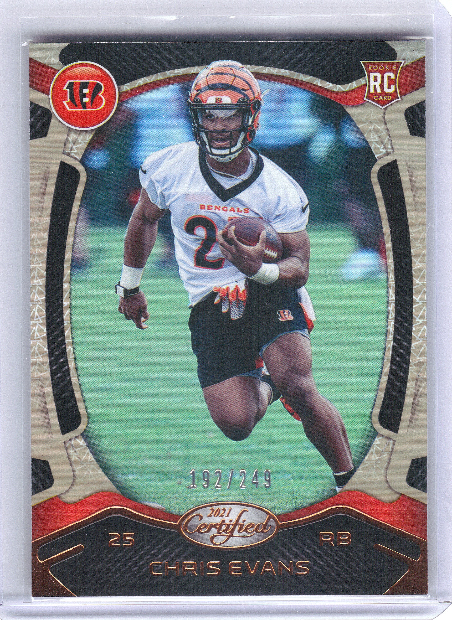2021 Panini Certified #182 Chris Evans Mirror Bronze #/249 Cincinnati Bengals SN,RC