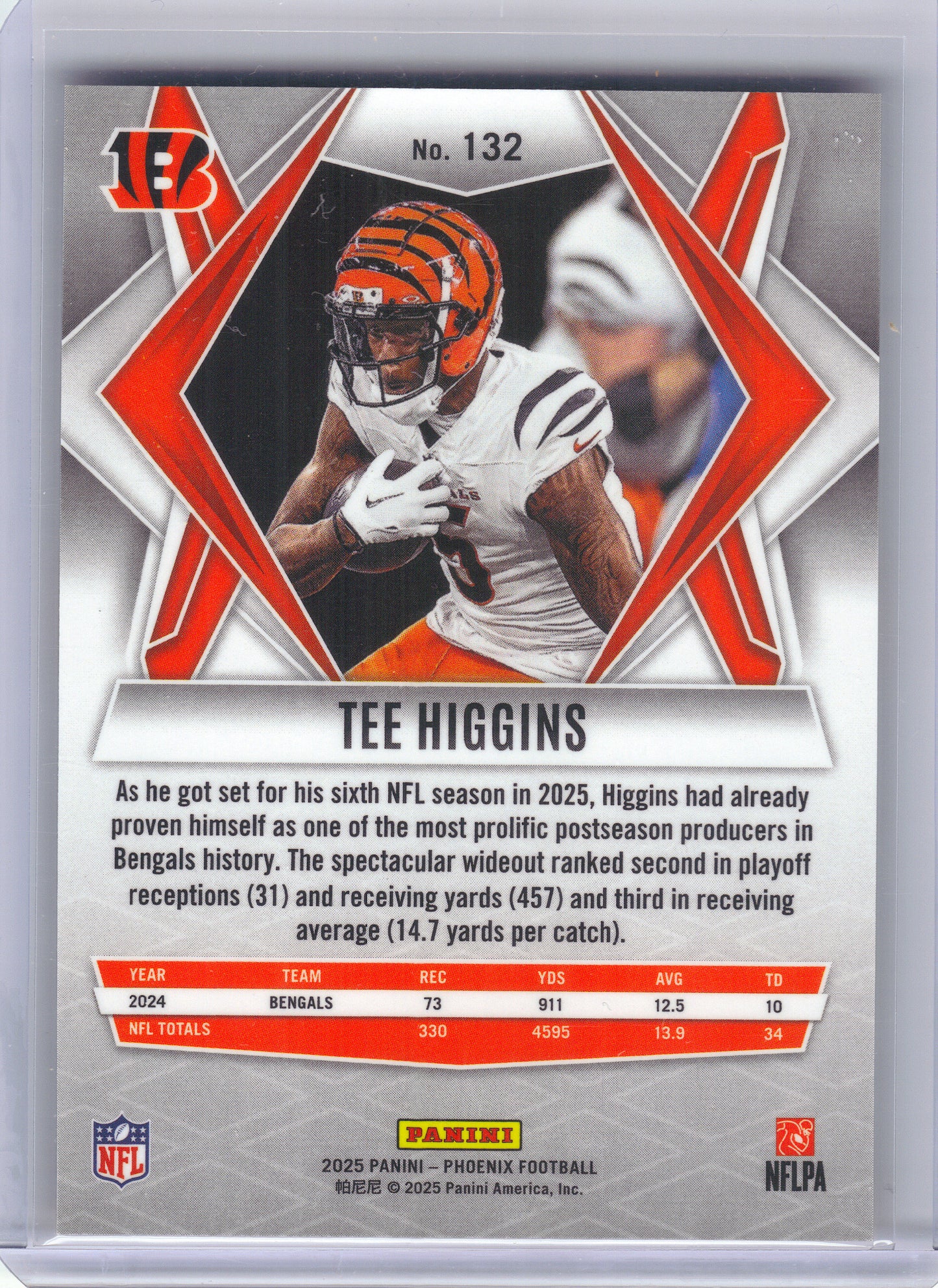 2025 Panini Phoenix #132 Tee Higgins Silver Pyramids Prizm Cincinnati Bengals