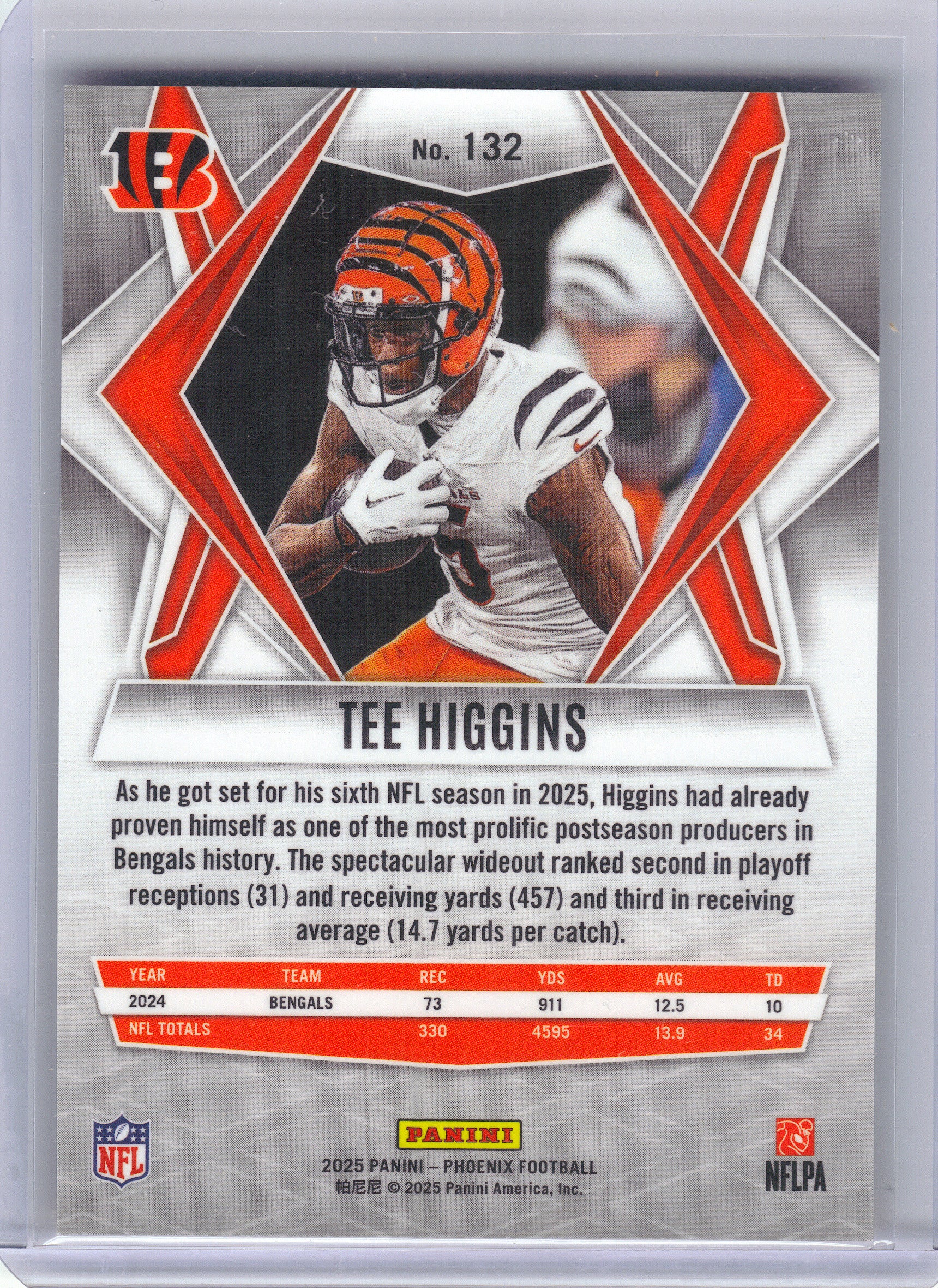 2025 Panini Phoenix #132 Tee Higgins Silver Pyramids Prizm Cincinnati Bengals