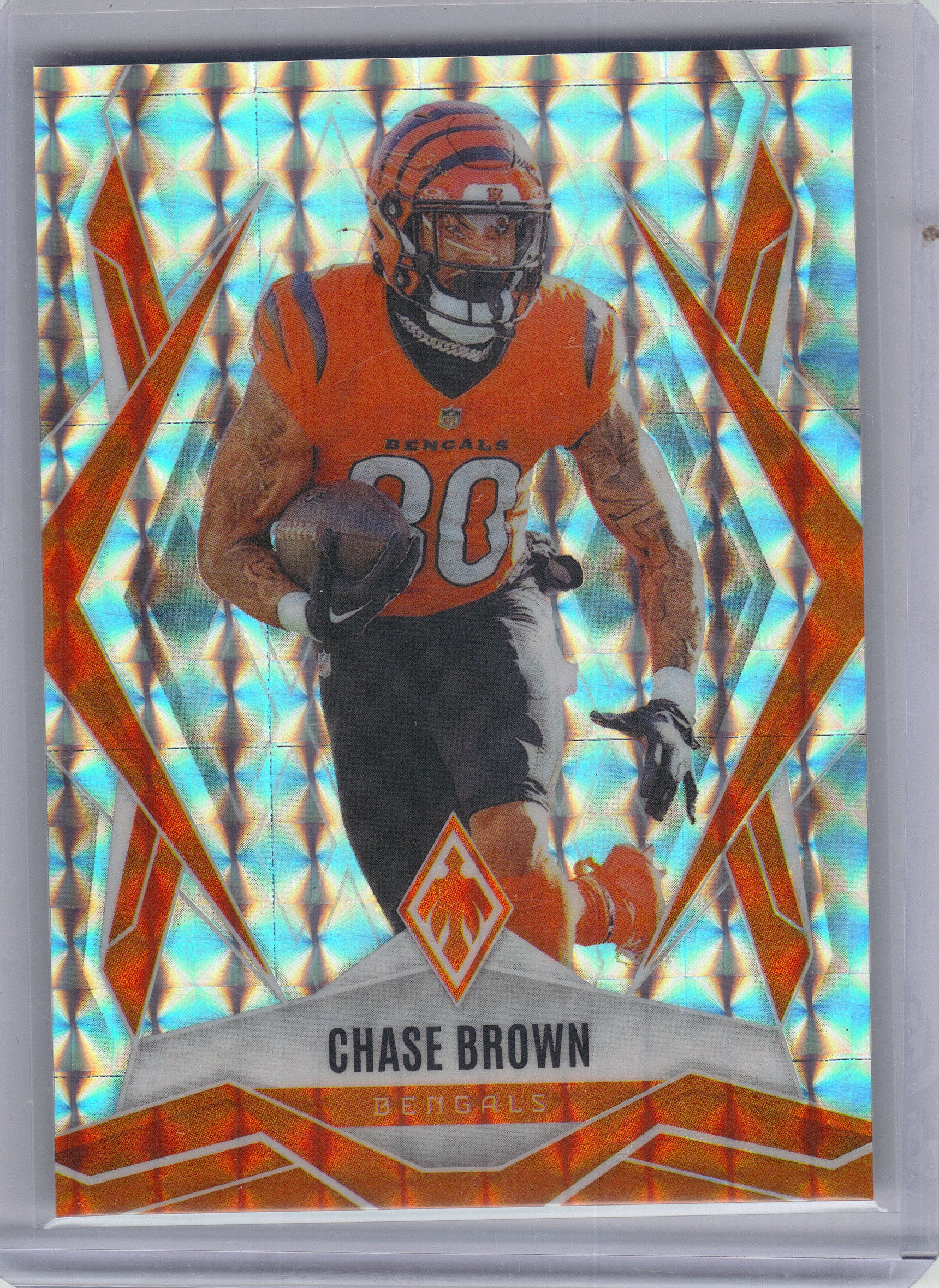2025 Panini Phoenix #92 Chase Brown Silver Pyramids Prizm Cincinnati Bengals