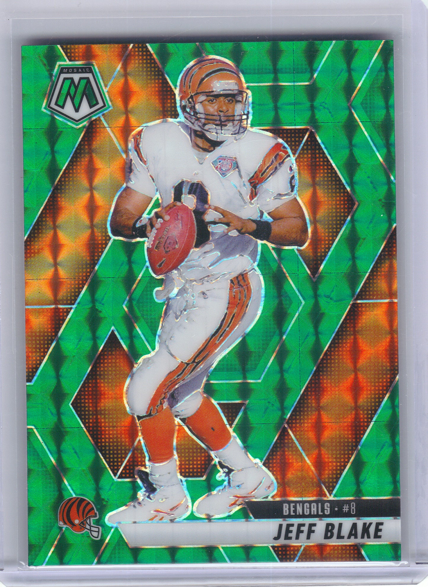 2025 Panini Mosaic #127 Jeff Blake Mosaic Green Cincinnati Bengals