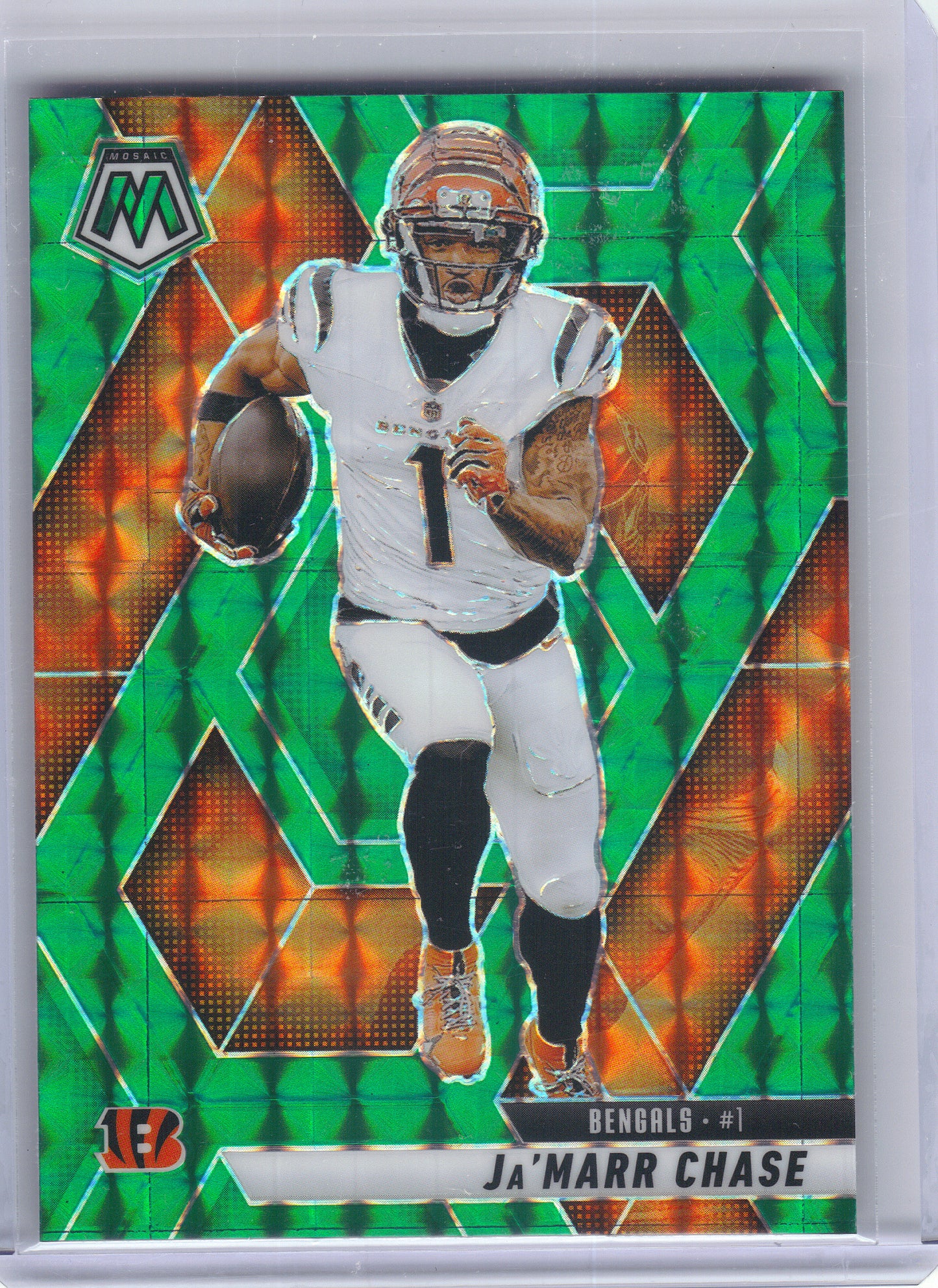 2025 Panini Mosaic #11 Ja'Marr Chase Mosaic Green Cincinnati Bengals