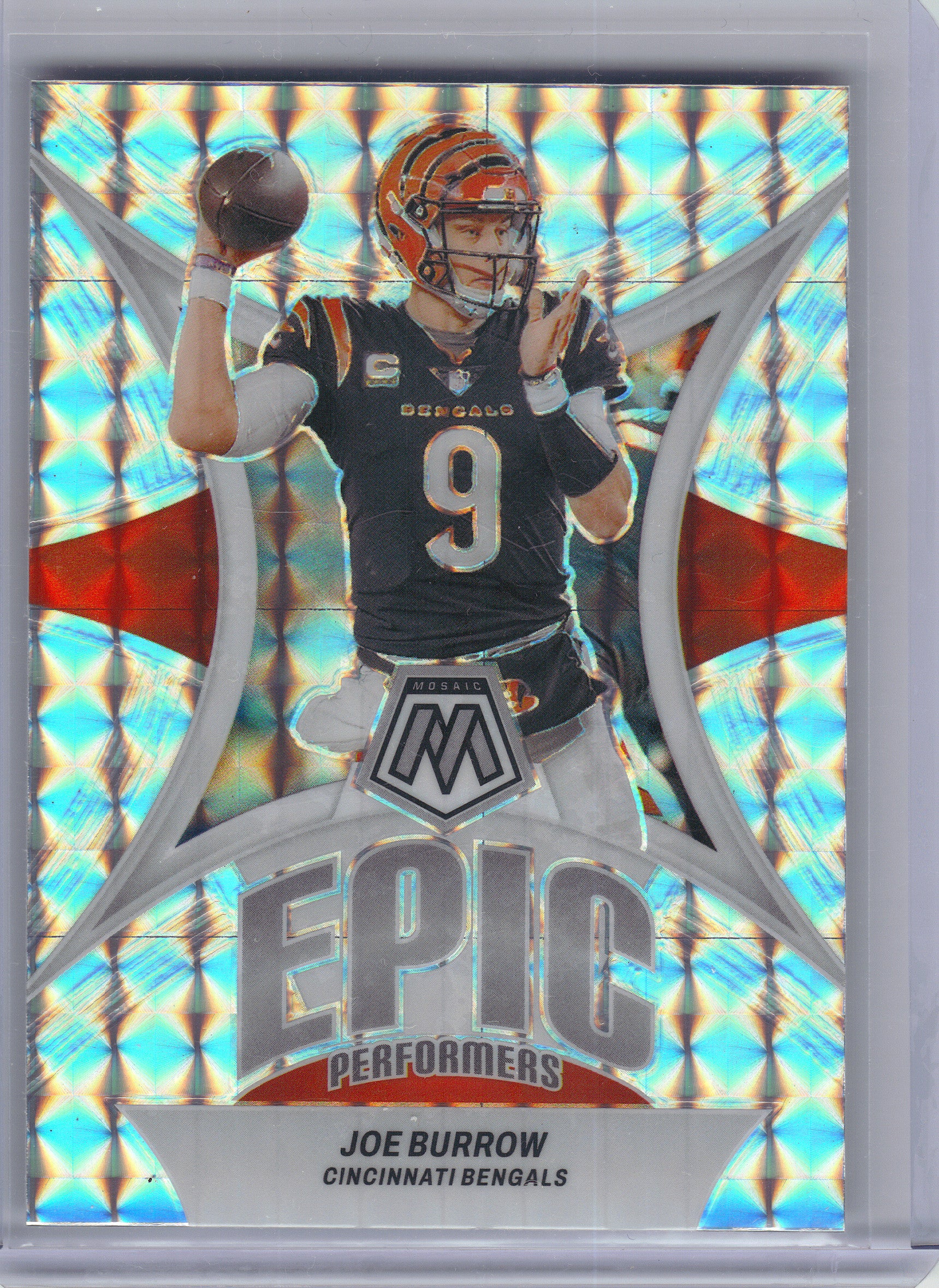 2024 Panini Mosaic #EP-JB Joe Burrow Epic Performers Mosaic Cincinnati Bengals