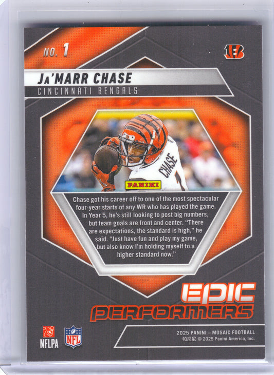 2025 Panini Mosaic #1 Ja’Marr Chase Epic Performers Cincinnati Bengals
