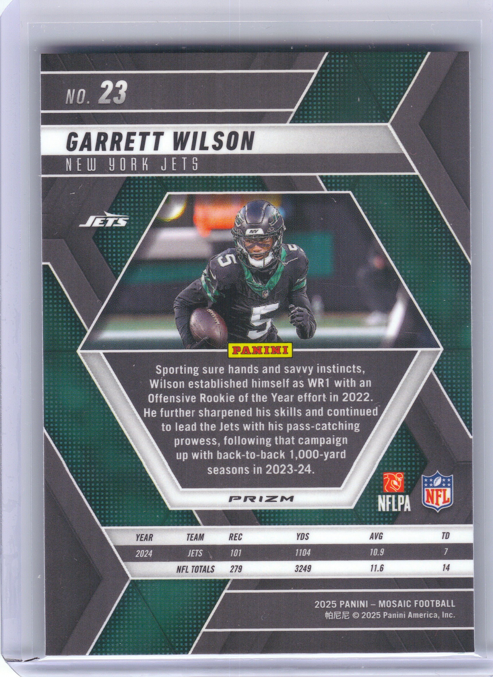 2025 Panini Mosaic #23 Garrett Wilson Mosaic Green New York Jets