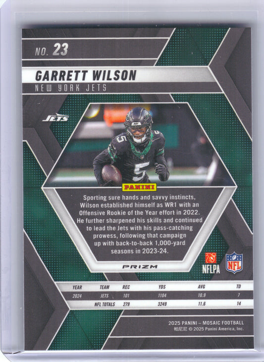 2025 Panini Mosaic #23 Garrett Wilson Mosaic Green New York Jets