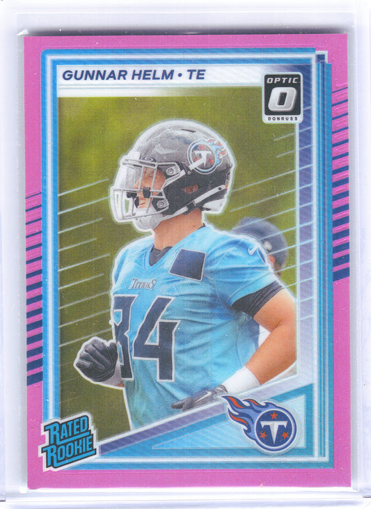2025 Donruss Optic #294 Gunnar Helm Pink Tennessee Titans RC