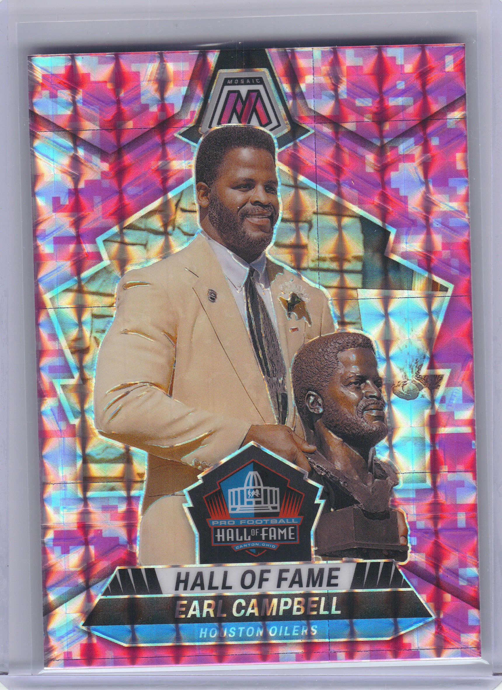 2024 Panini Mosaic #298 Earl Campbell Mosaic Camo Pink Houston Oilers