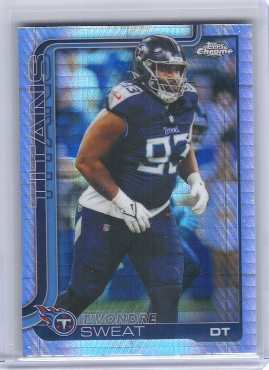2025 Topps Chrome #292 T'Vondre Sweat Prism Refractor Tennessee Titans