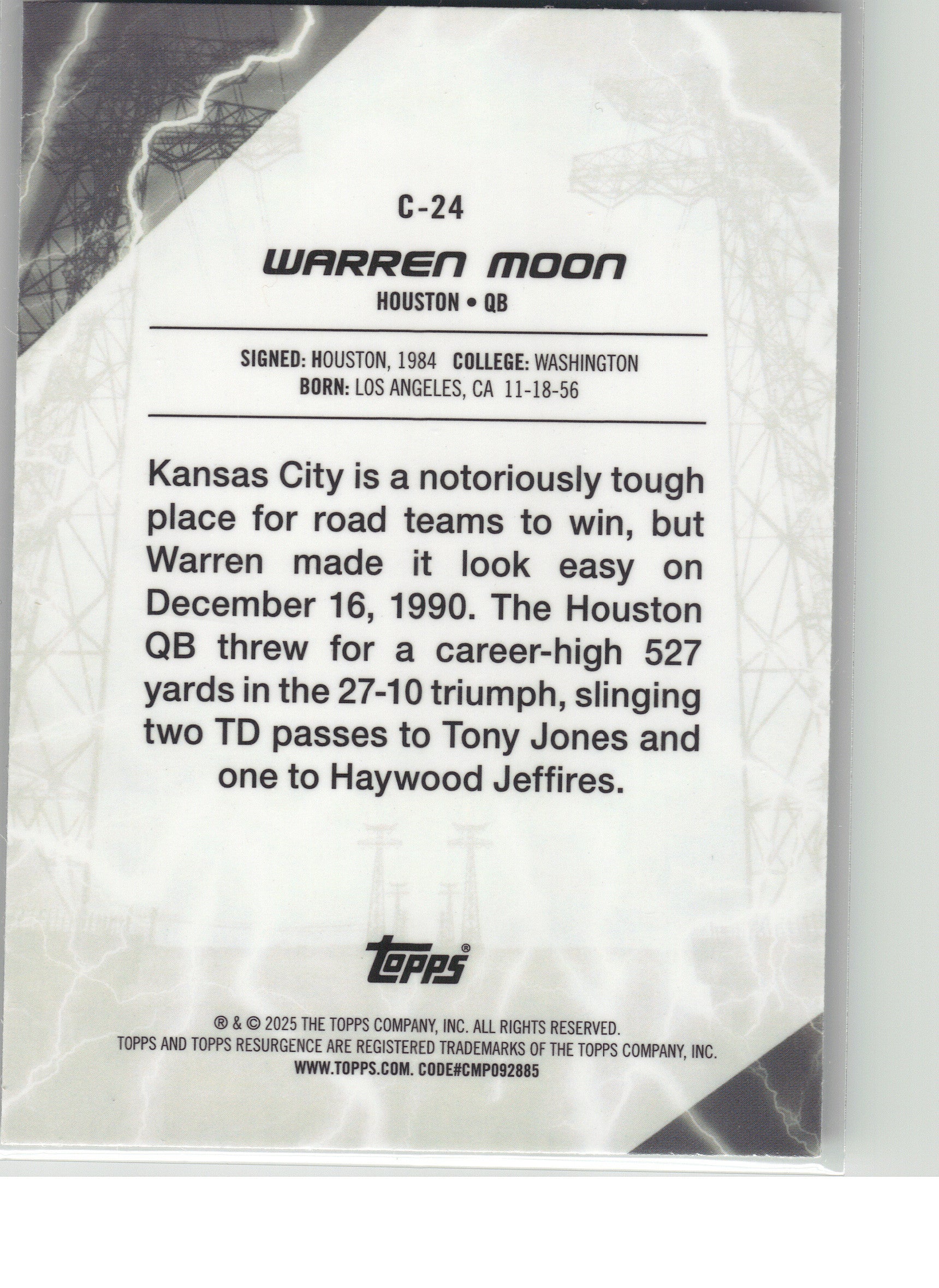2024 Topps Resurgence #C-24 Warren Moon Conductors Houston Oilers