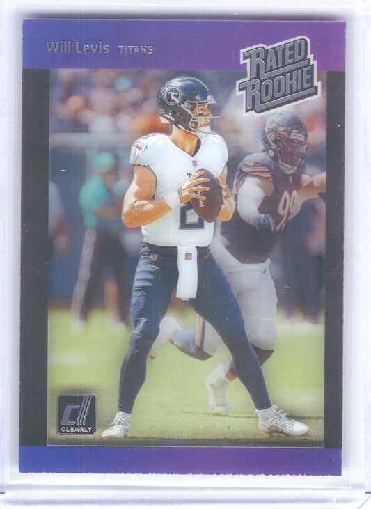 2023 Clearly Donruss #4 Will Levis Retro Rated Rookie 1989 Tennessee Titans