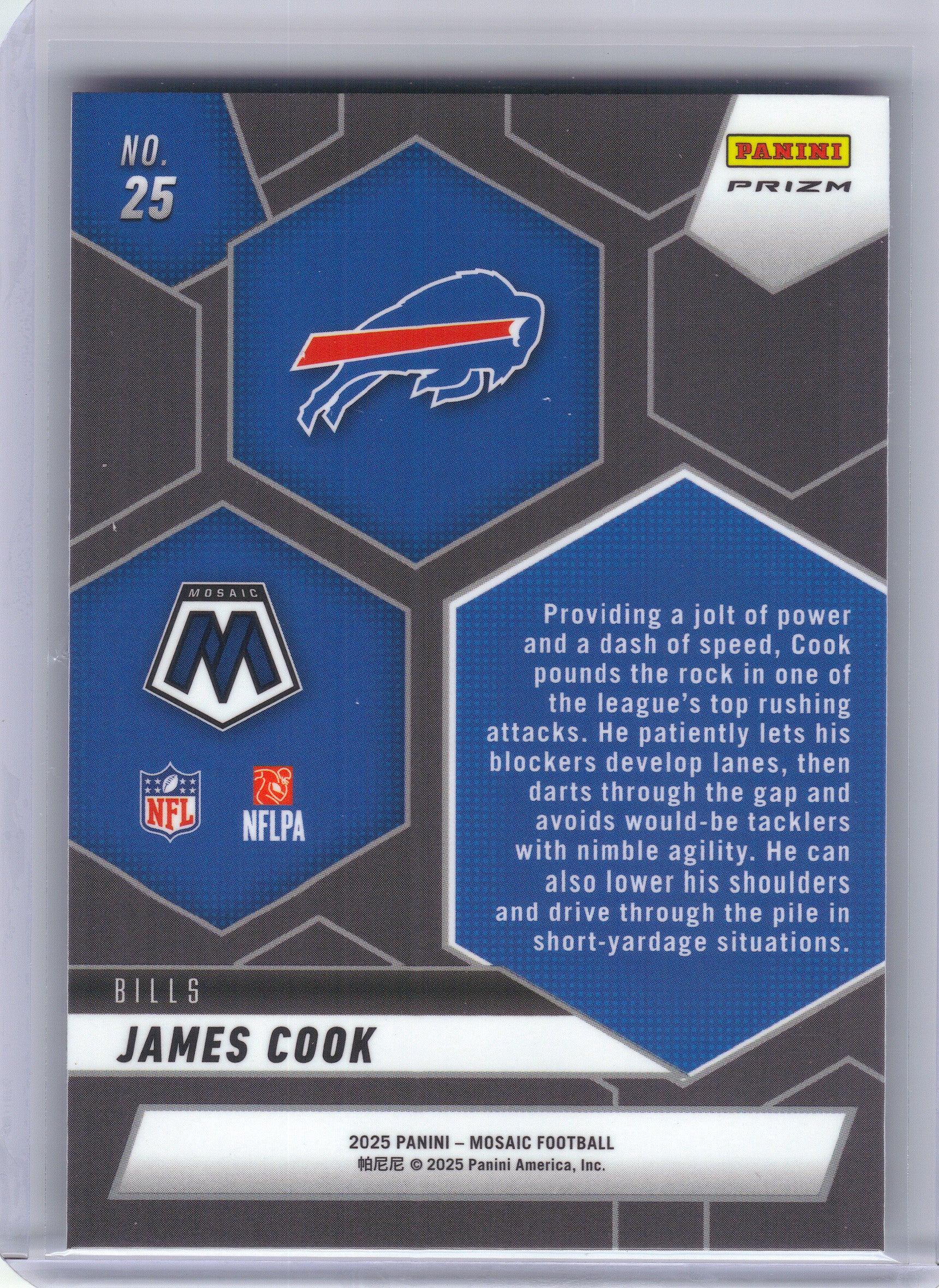 2025 Panini Mosaic #25 James Cook Montage Mosaic Buffalo Bills