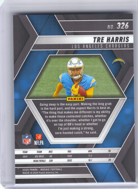 2025 Panini Mosaic #326 Tre Harris Los Angeles Chargers RC