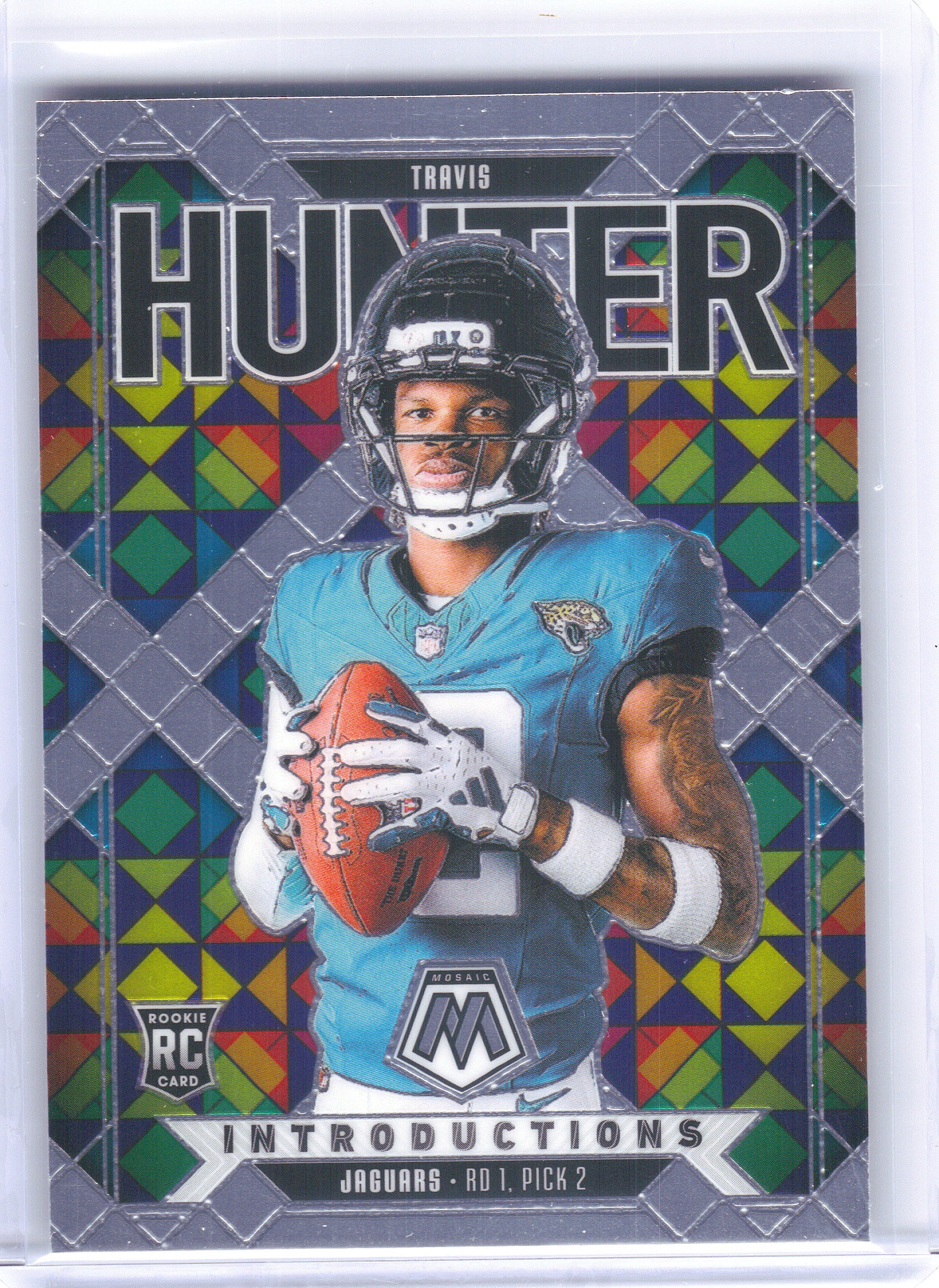 2025 Panini Mosaic #7 Travis Hunter Introductions Jacksonville Jaguars