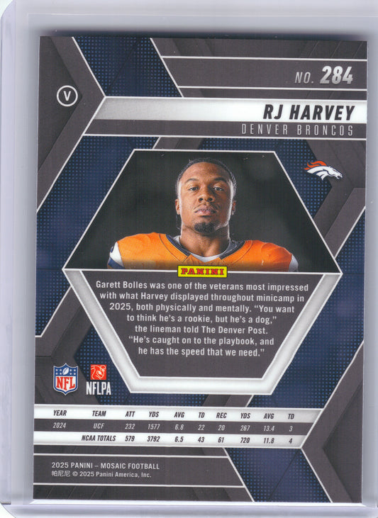2025 Panini Mosaic #284 RJ Harvey V Denver Broncos RC