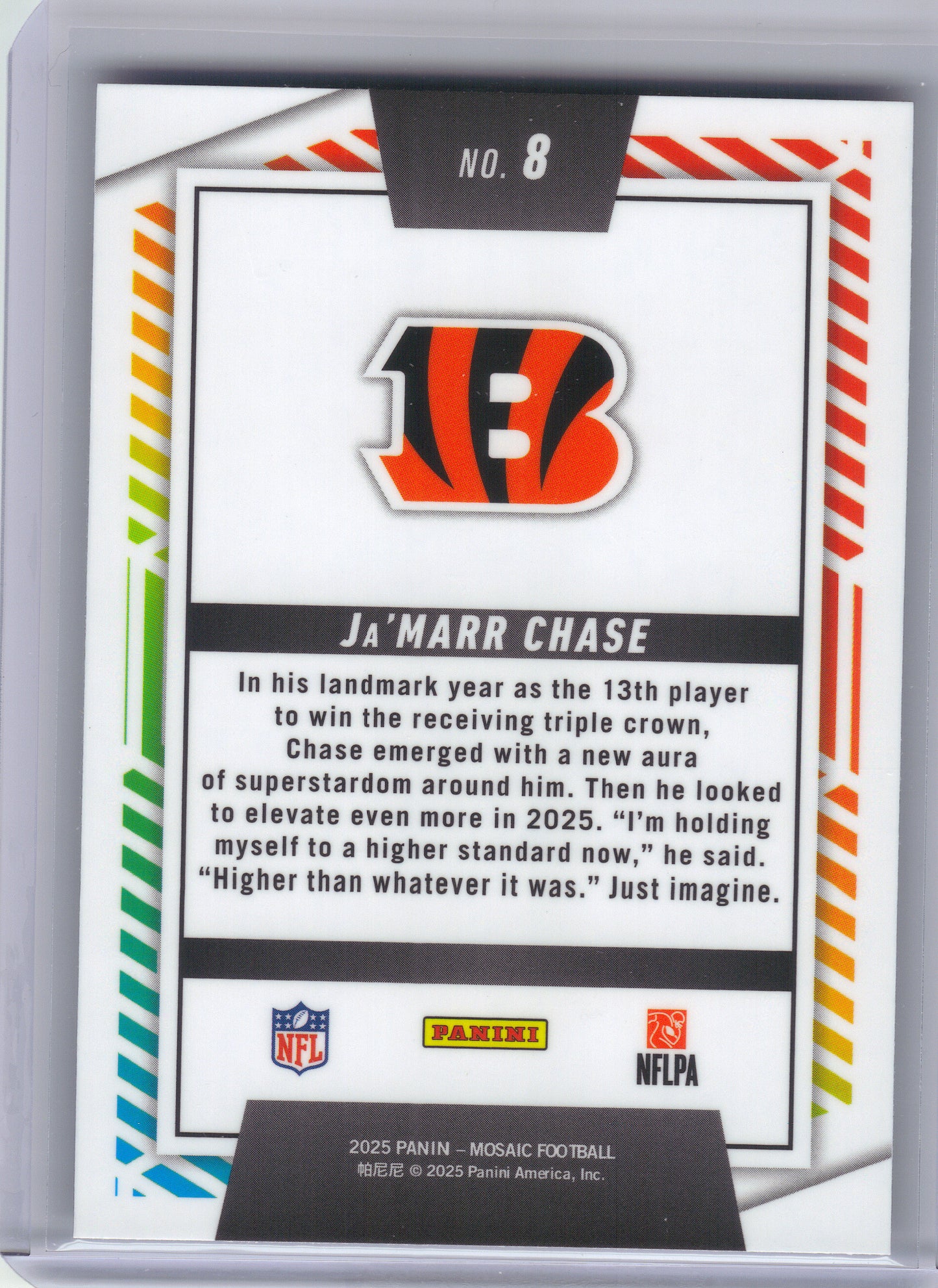 2025 Panini Mosaic #8 Ja’Marr Chase Men of Mastery Cincinnati Bengals