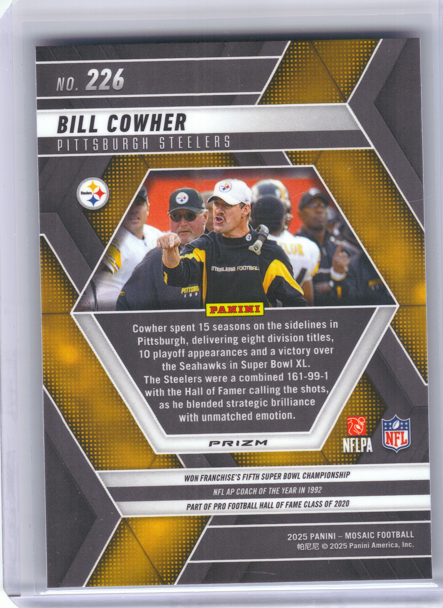 2025 Panini Mosaic #226 Bill Cowher Silver Pittsburgh Steelers