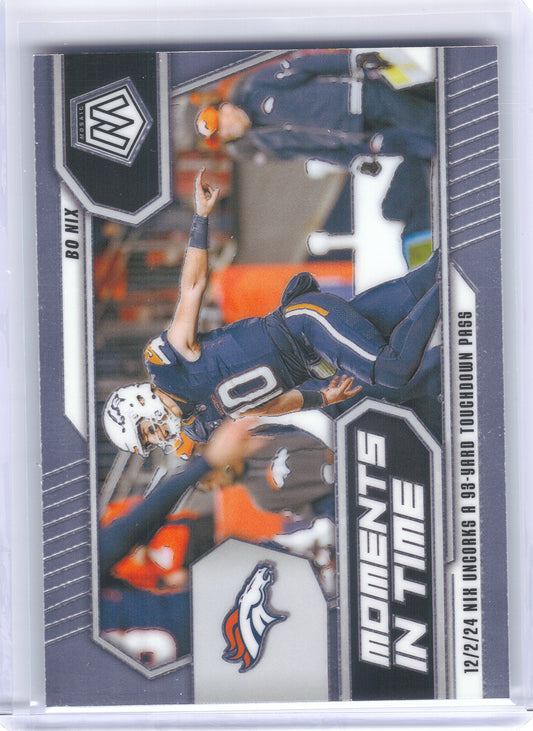 2025 Panini Mosaic #20 Bo Nix Moments In Time Mosaic Denver Broncos