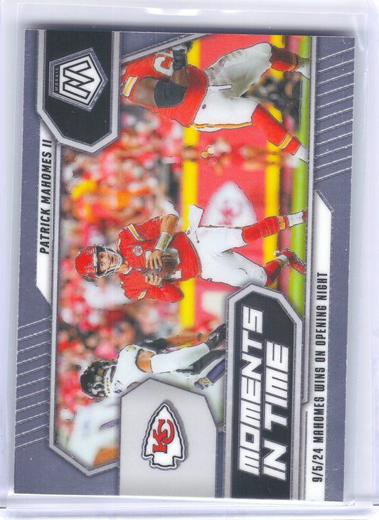 2025 Panini Mosaic #7 Patrick Mahomes II Moments In Time Kansas City Chiefs
